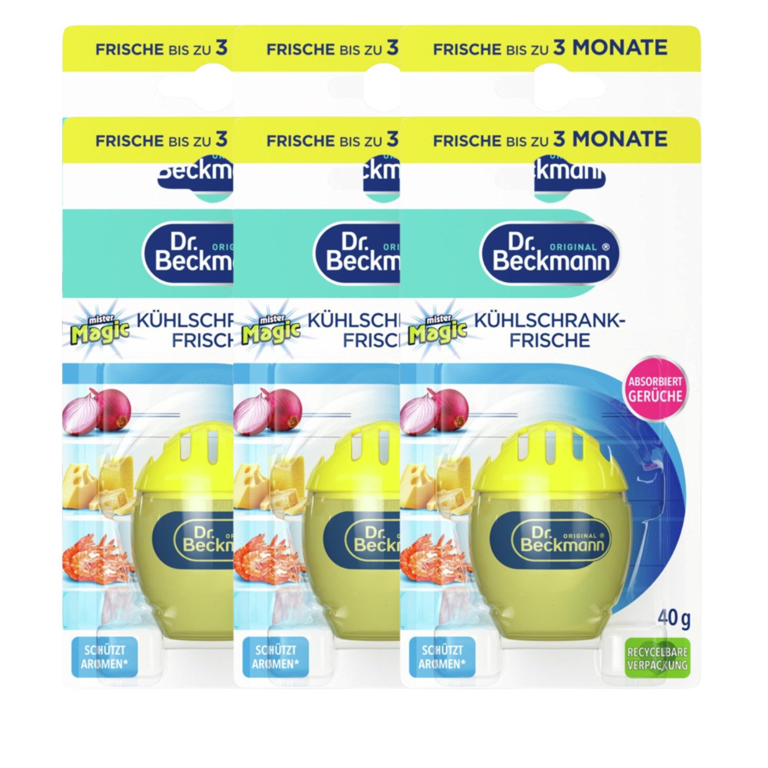 Dr. Beckmann 6 x Dr. Beckmann mister Magic Kühlschrank Frische jeweils 40g Universalreiniger