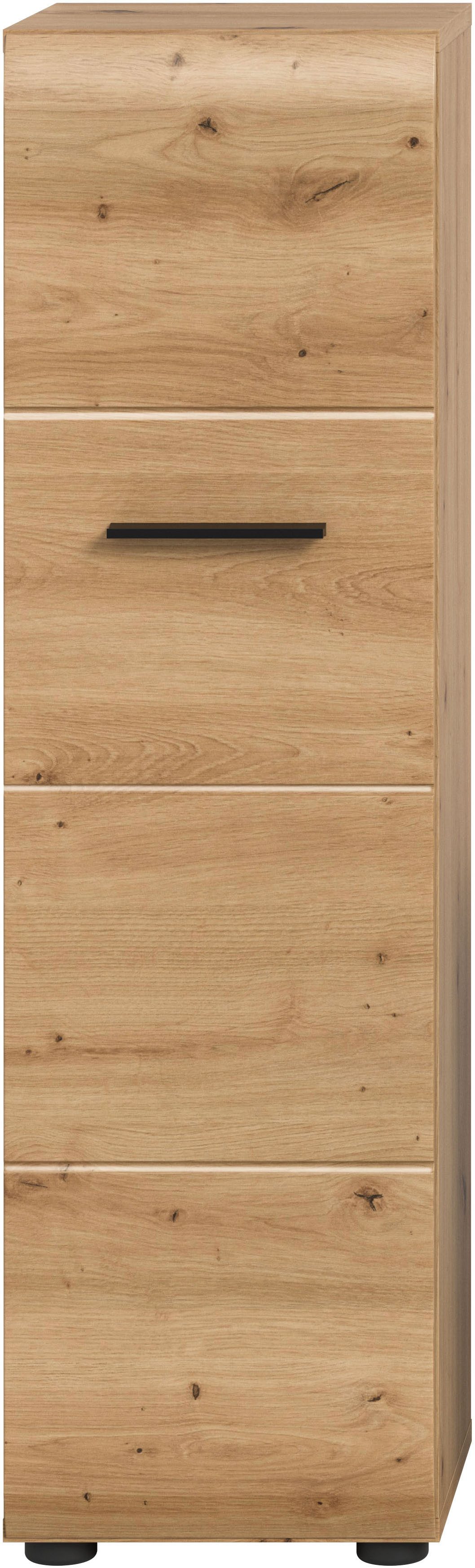 welltime Stauraumschrank FLORENZ, Höhe 106 cm, 1 Tür, 4 Fächer, stehend & hängend montierbar (1-St., TOPSELLER) Türanschlag wechselbar, hochwertige MDF Front, B – Bild 3 von 5