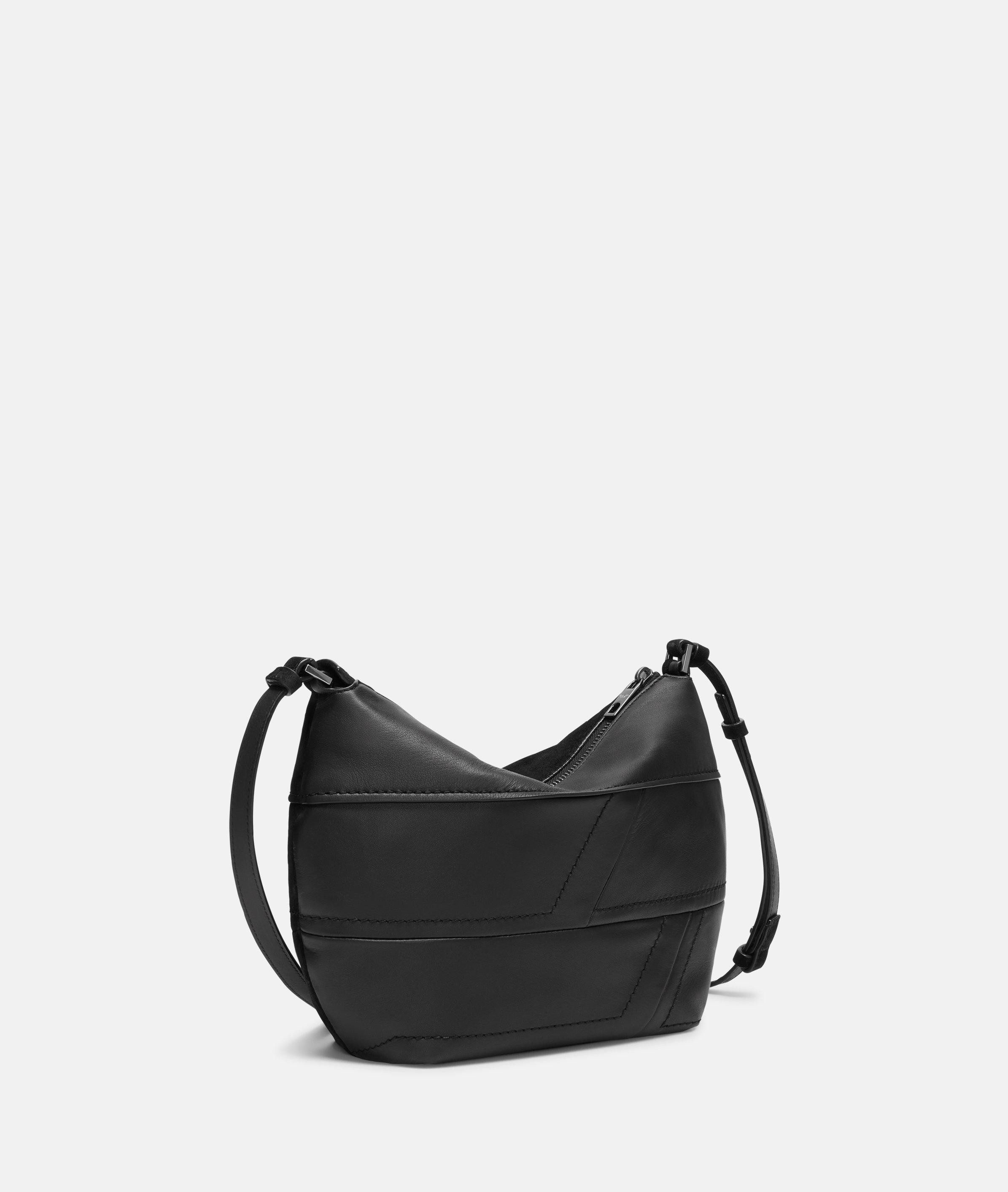 Liebeskind Berlin Schultertasche Edda Hobo S, Handliche Hobo-Bag im Materialmix aus Velours- und Glattleder