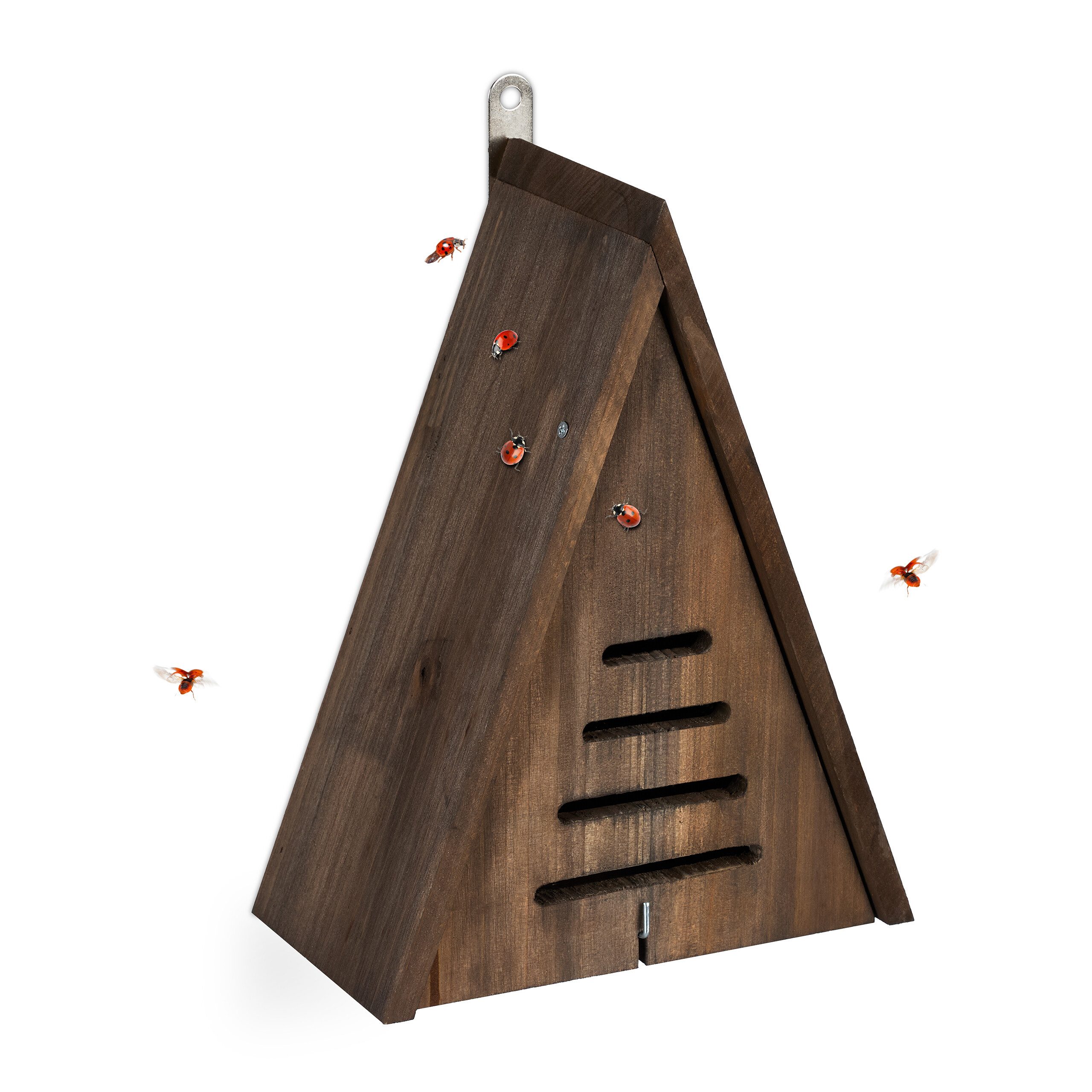 relaxdays Insektenhotel Marienkäferhaus dreieckig, (1-St)