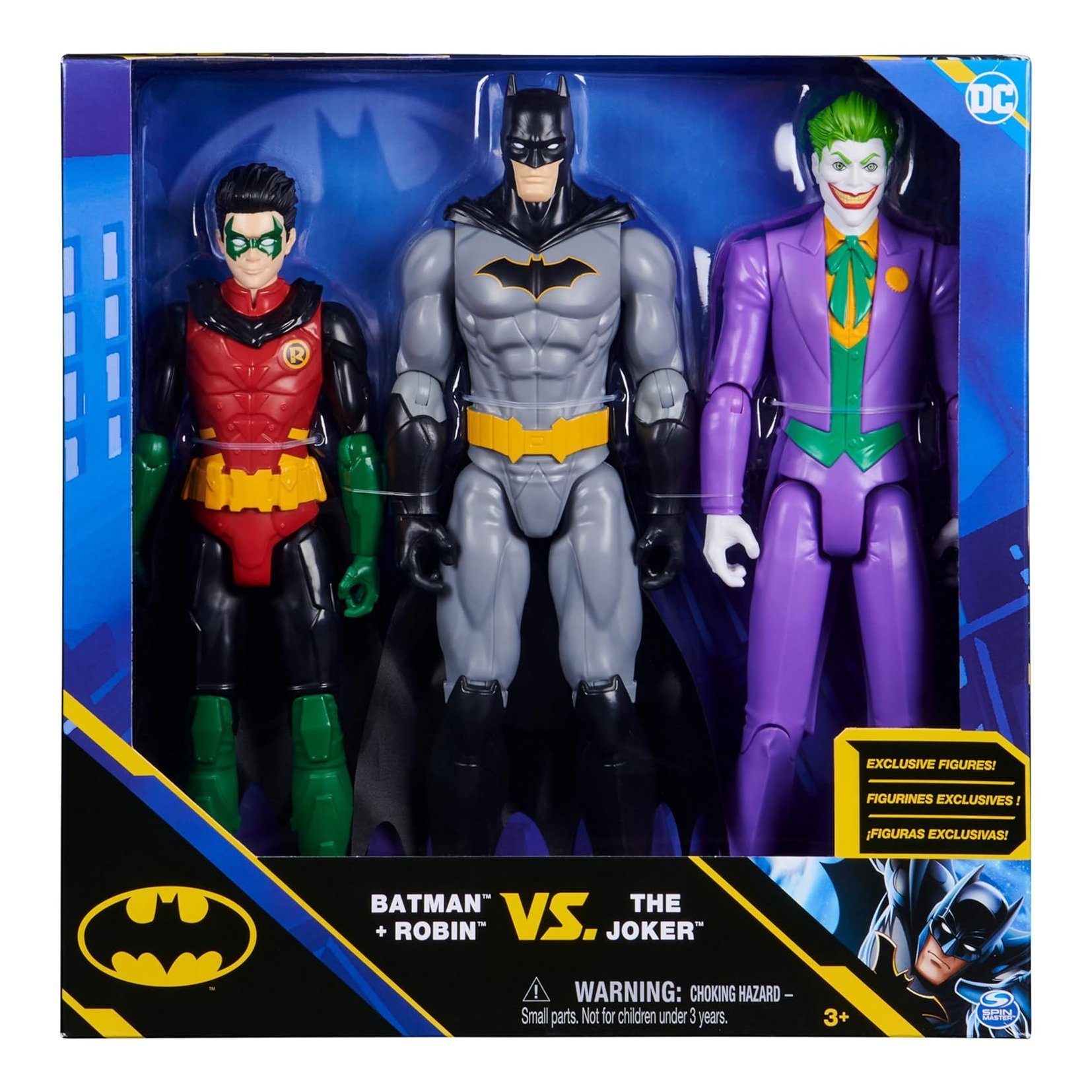 Metamorph Dekofigur Batman und Robin vs Joker Actionfiguren Set, 30 cm große Actionfiguren in authentischem DC Comic-Design