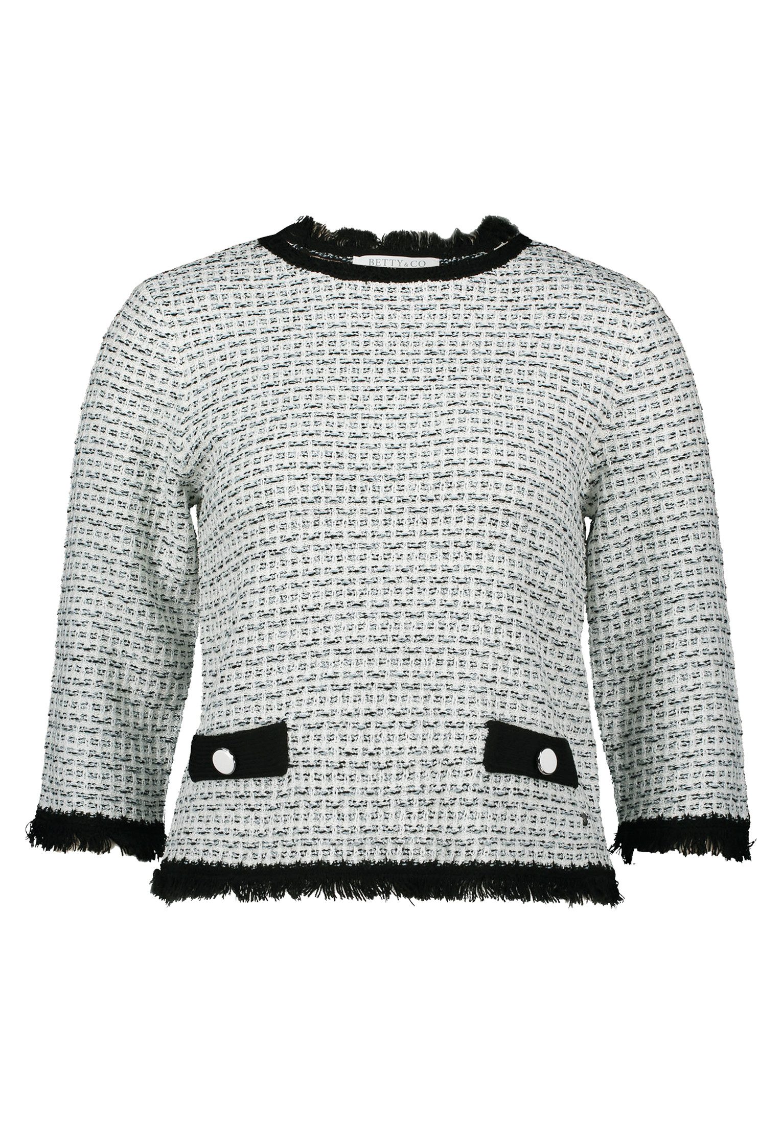 Betty&Co Strickpullover Damen Strickpullover mit Fransen (1-tlg) günstig online kaufen