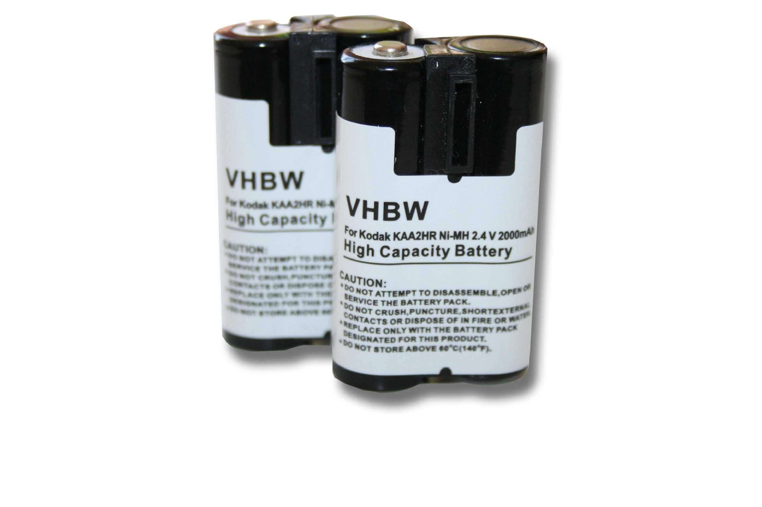 vhbw passend für mAh C603, (2000mAh, NiMH) C330, C433, C530, C503, C613, 2,4V, C643 2000 Kamera C300, Kodak C533, Kamera-Akku EasyShare C360, C315, C340, C310