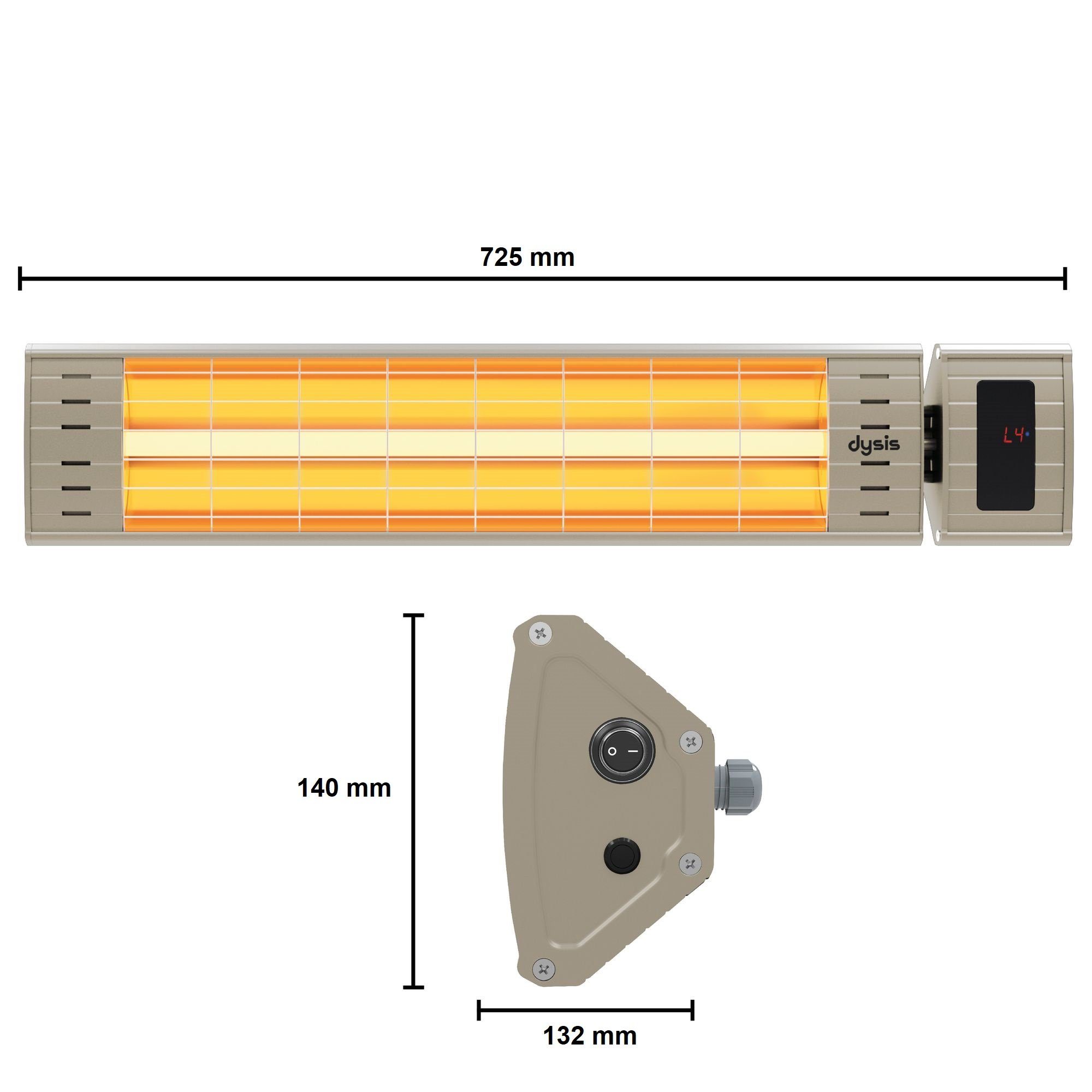 Plus, mit Beige 2300 regenfest W Außenbereich, Carbon & Art für Beige Timer Innen-& Terrassenstrahler staub-und 2300 W, 65 IP Fernbedienung, dysis Infrarotstrahler