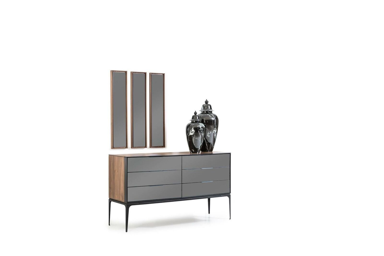 nur (1 JVmoebel Schlafzimmer Made Kommode schwarz Praktisch Sideboard Europa mit Kommode in ohne Spiegel), St., 1x fürs Stauraum Kommode