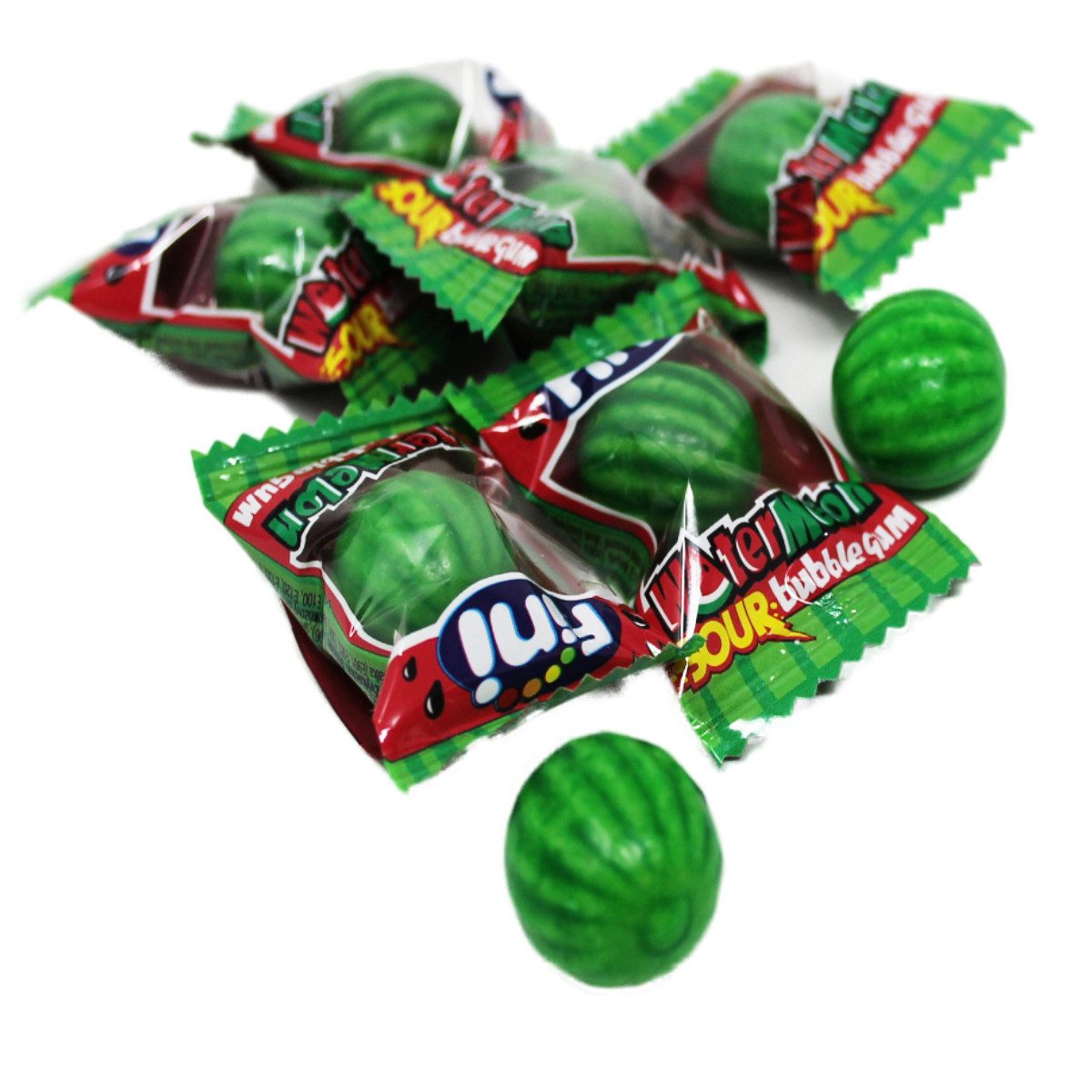 Fini Süßigkeit, Fini saure Wassermelone Bubble Gum mit saurer Brausefüllung einzeln 5g