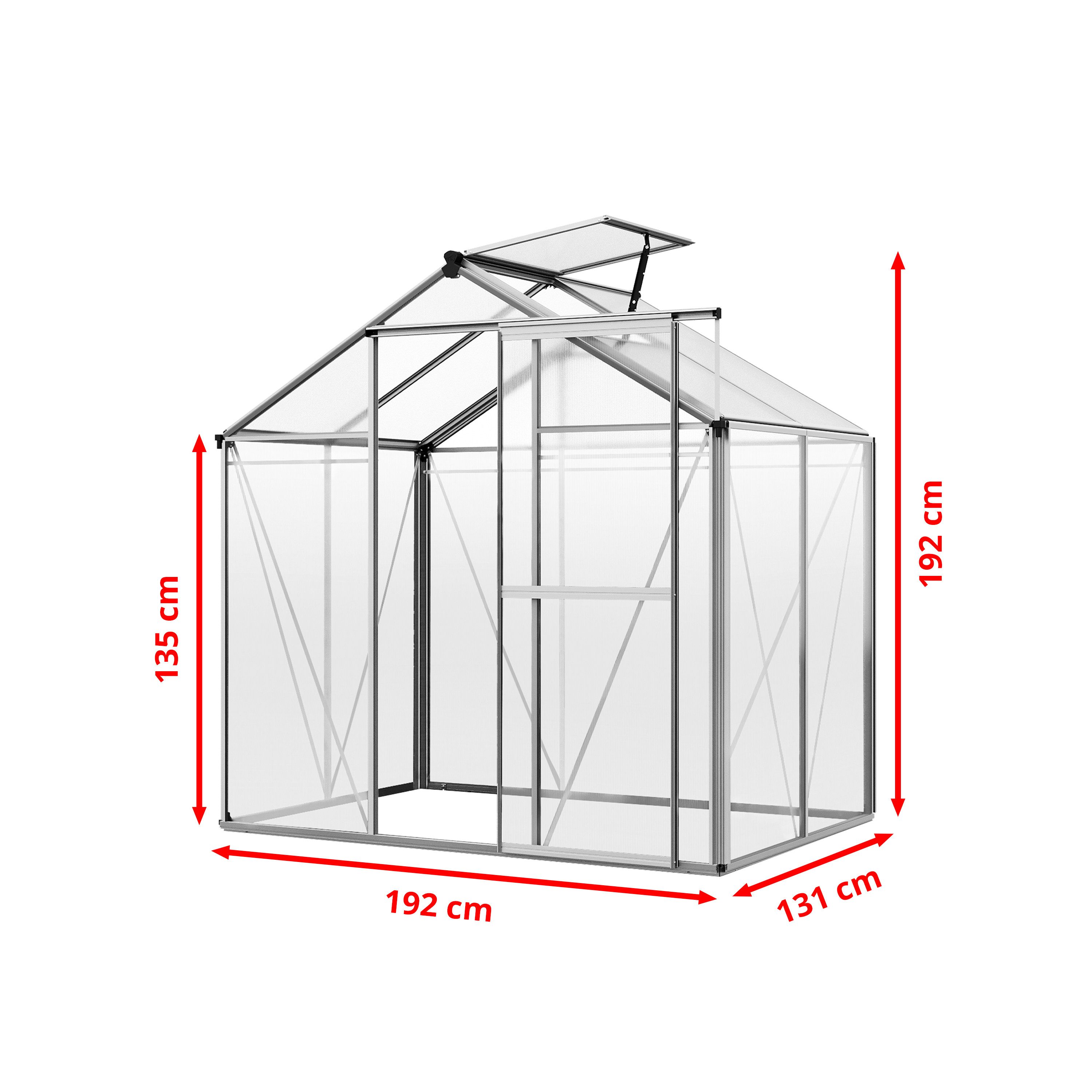 GFP Gewächshaus Jasmin 2, inkl. Alu-Fundamentrahmen & automatischem Fenster günstig online kaufen