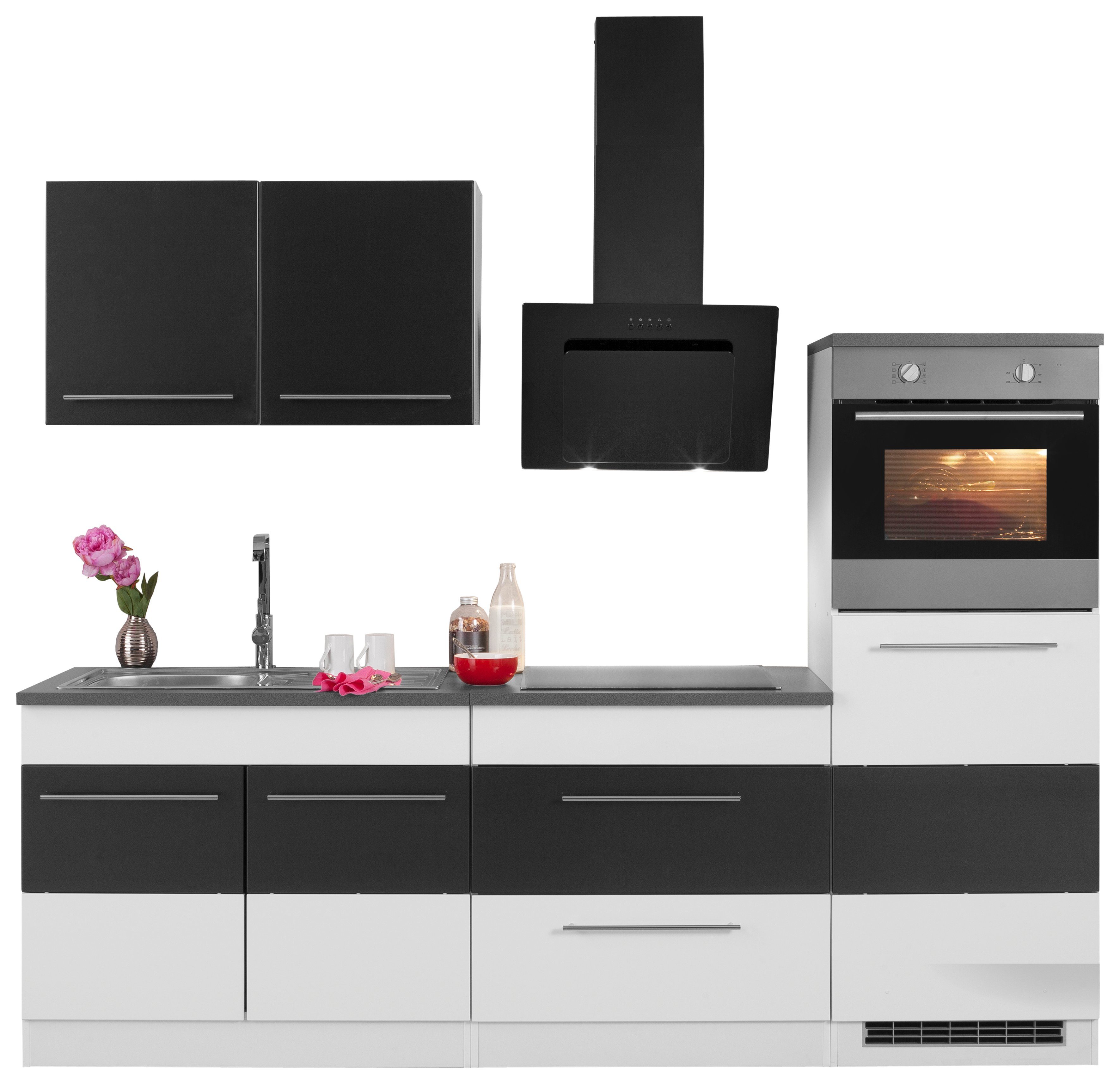 KOCHSTATION Küchenzeile KS-Trient, Breite 240 cm, mit E-Geräten, mit Arbeit günstig online kaufen