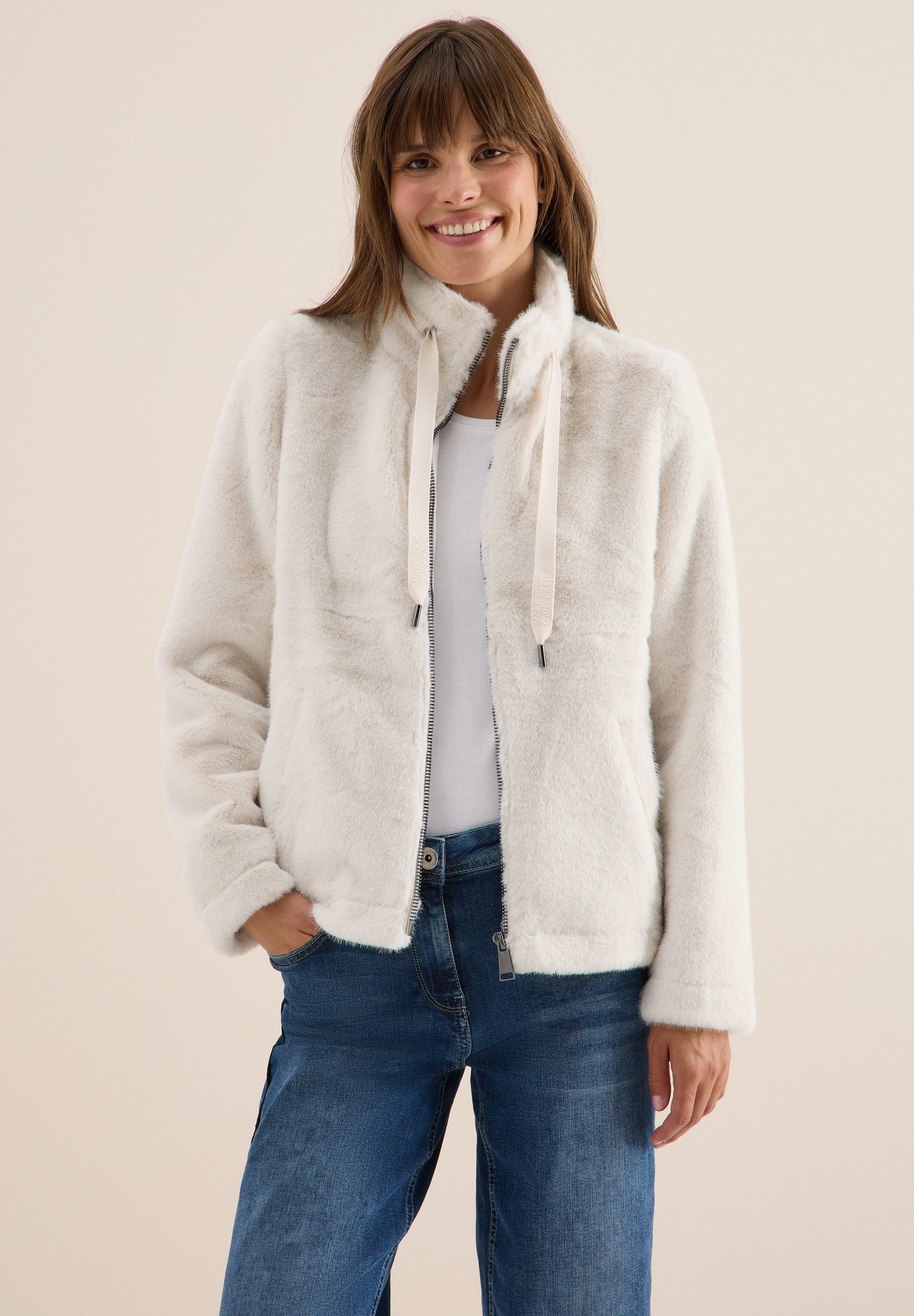 CECIL Fellimitatjacke mit Stehkragen günstig online kaufen