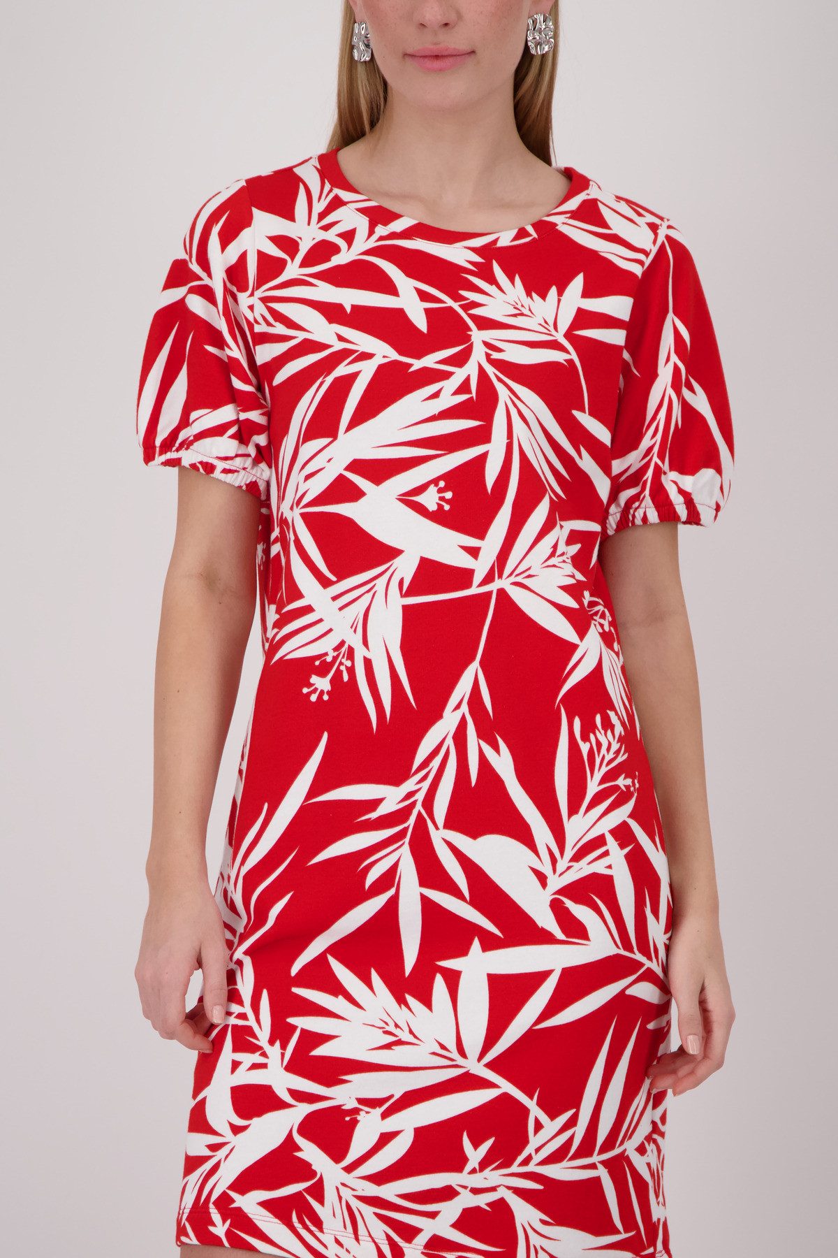 Monari Shirtkleid Kleid Blätter allover Regular fit mit Blättermuster