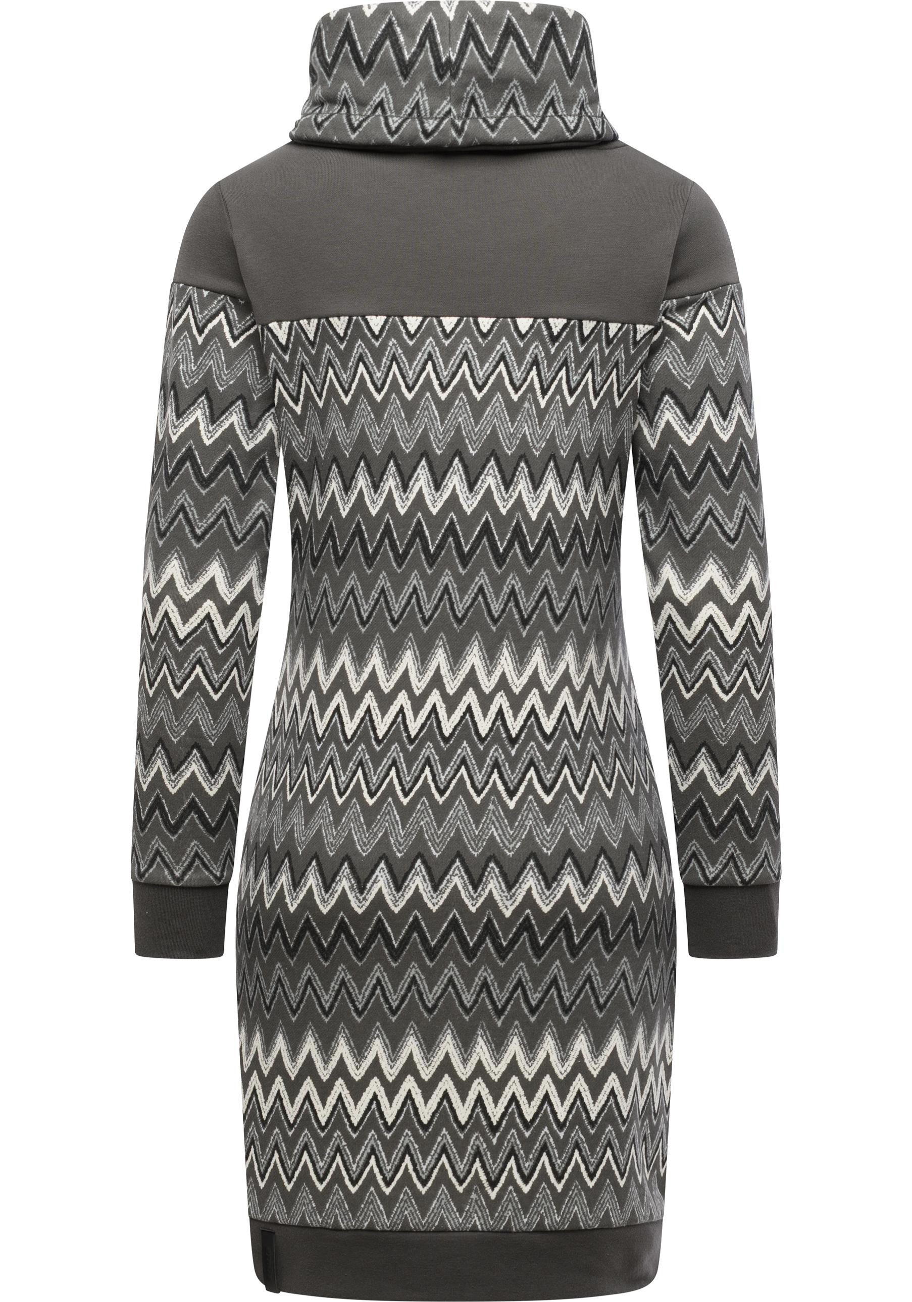 Ragwear Sweatkleid Chlloe Zig Zag YOUMODO stylisches Langarm Minikleid mit ZigZag-Muster
