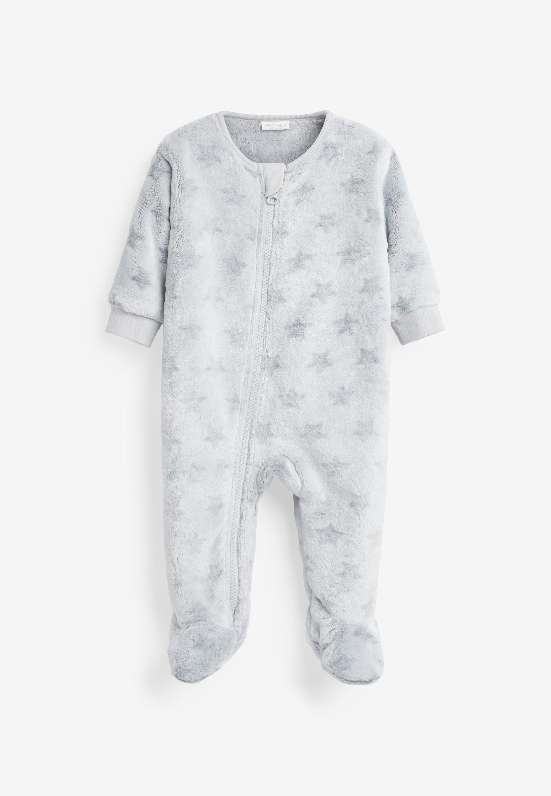 Next aus (1-tlg) Schlafoverall Schlafanzug Star Grey Fleece Baby