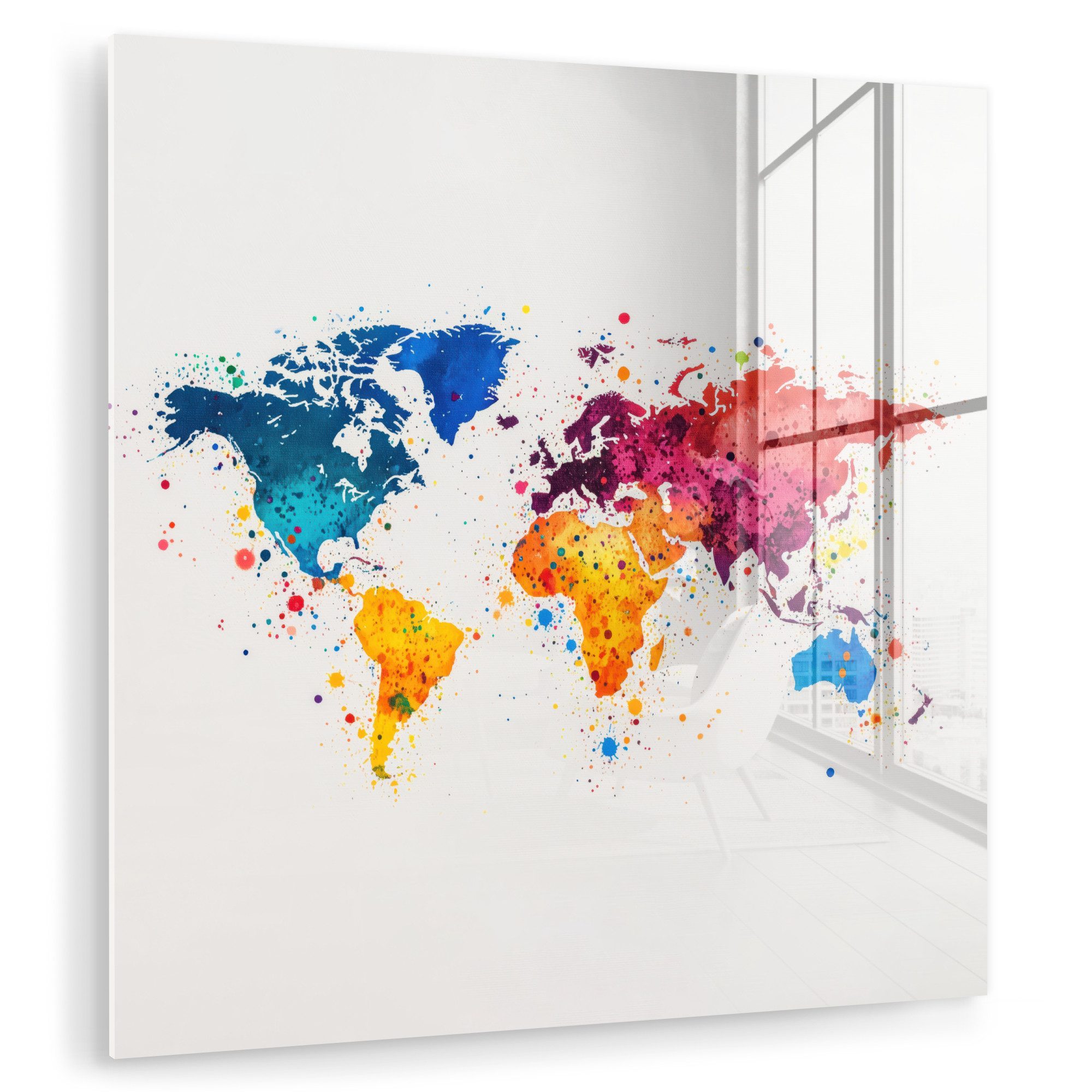 MuchoWow Acrylglasbild Weltkarte - Graffiti - günstig online kaufen
