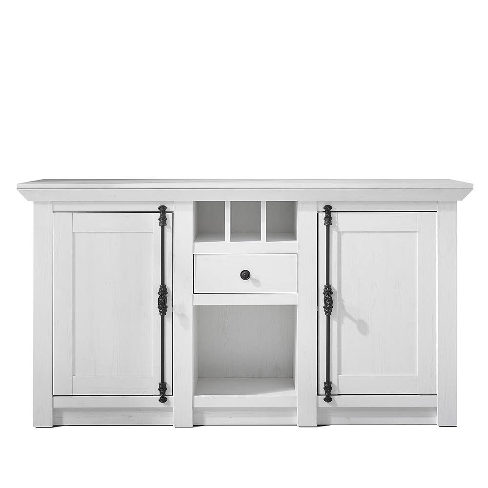 Lomadox Essgruppe WINGST-61, (Spar-Set, 4-tlg), Pinie weiß Nb. mit Sideboard (ohne Stühle) Stellmaß Sideboard 83 cm