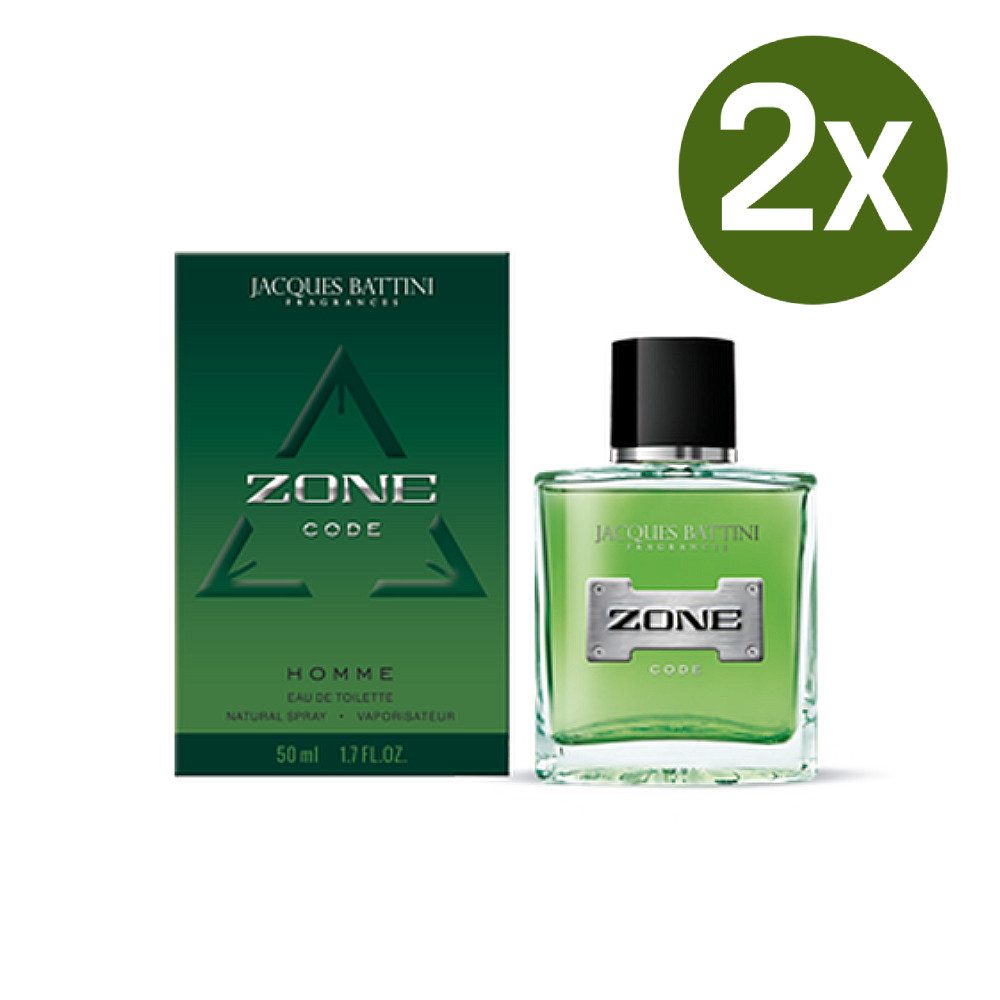 Eau de Toilette Zone Code Parfüm pour Homme Natural Spray 50ml -