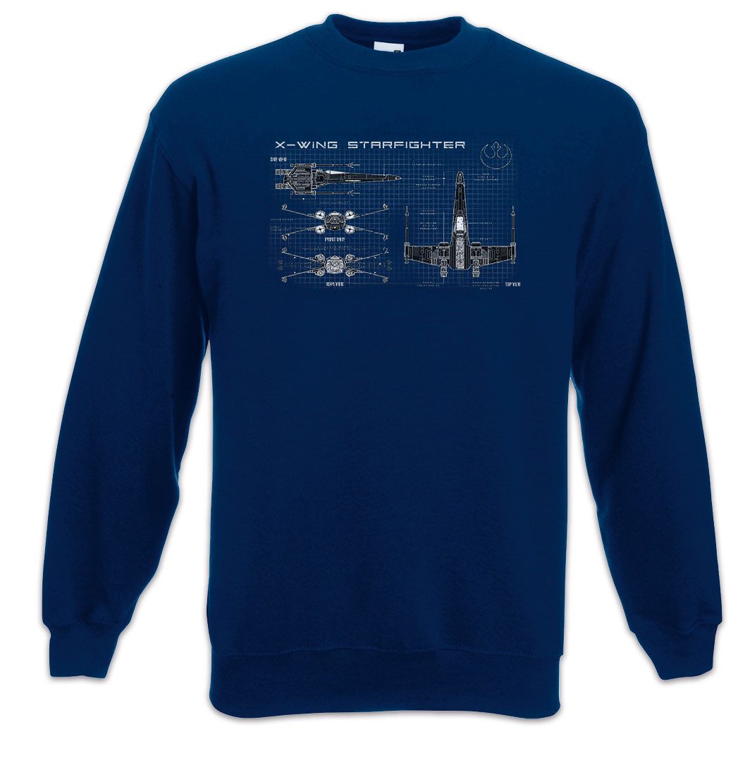Sweatshirt Red 5 Blueprint Sweatshirt Star Rebel X Wars Wing Alliance X-Wing