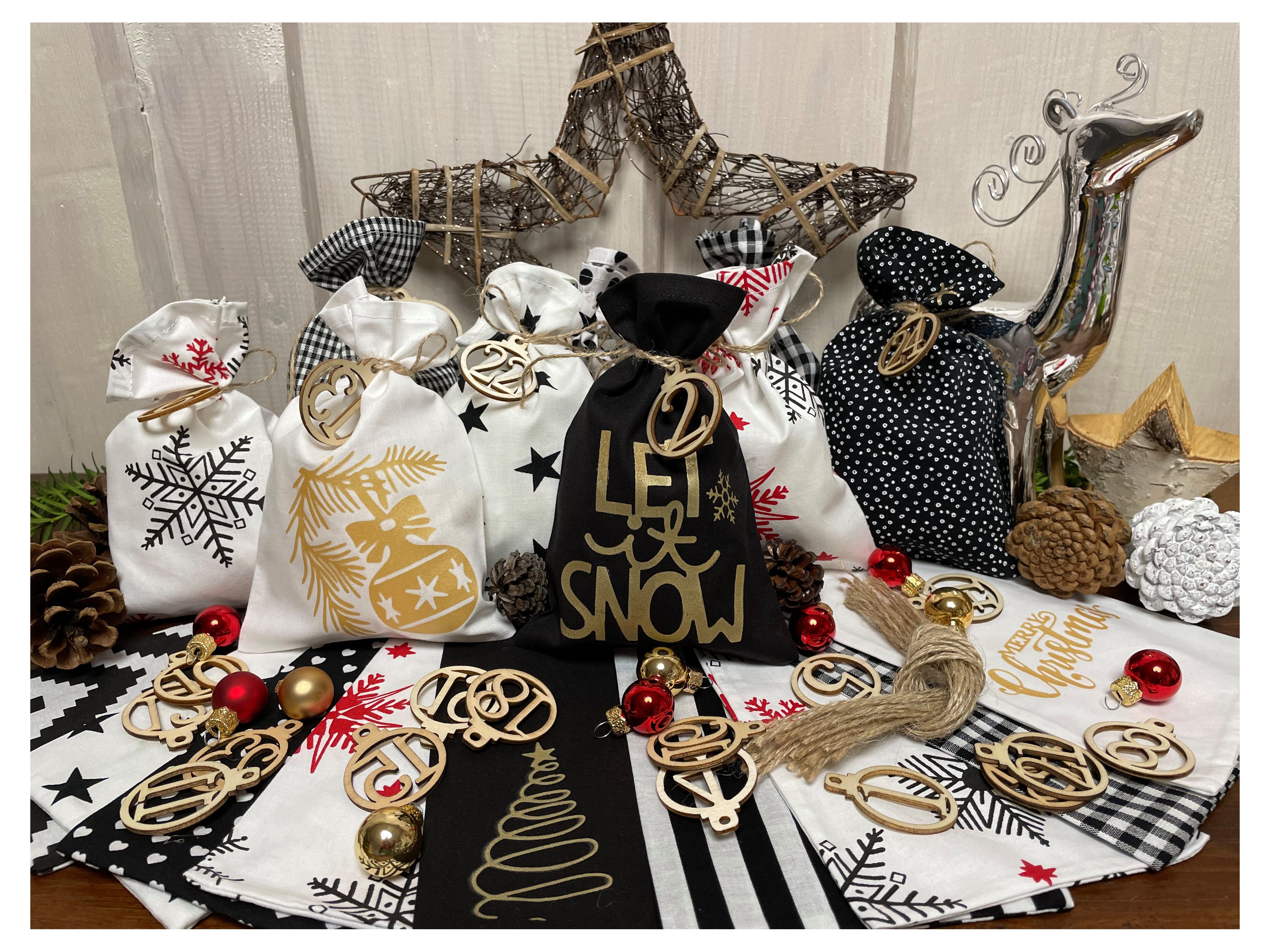 Ammerkind befüllbarer Adventskalender Adventskalender weiß/schwarz/rot/gold