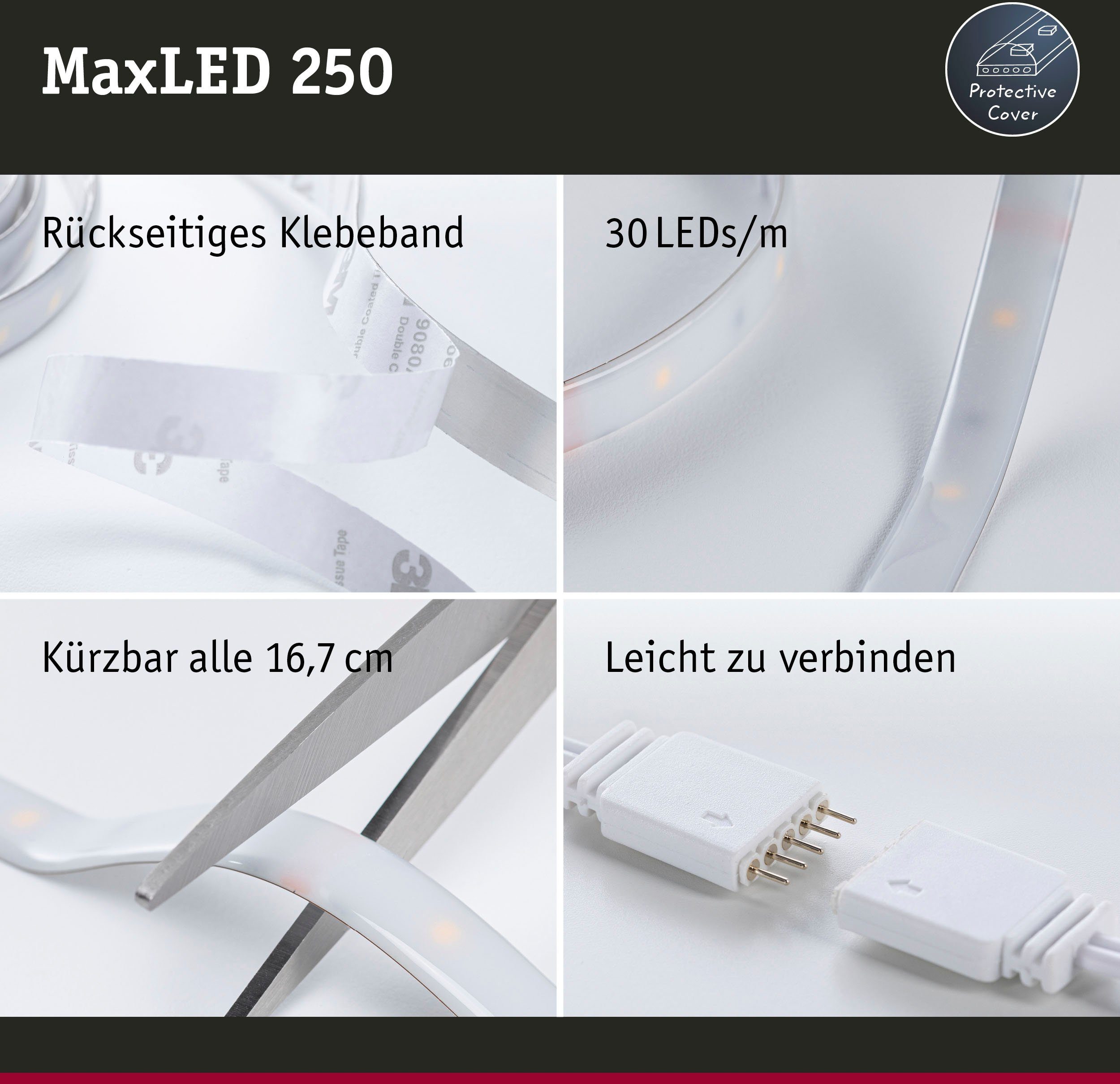 beschichtet Smart 135, Paulmann 1-flammig, 18W LED-Streifen Basisset 5m, 250 White, Tunable Zigbee IP44 MaxLED Home