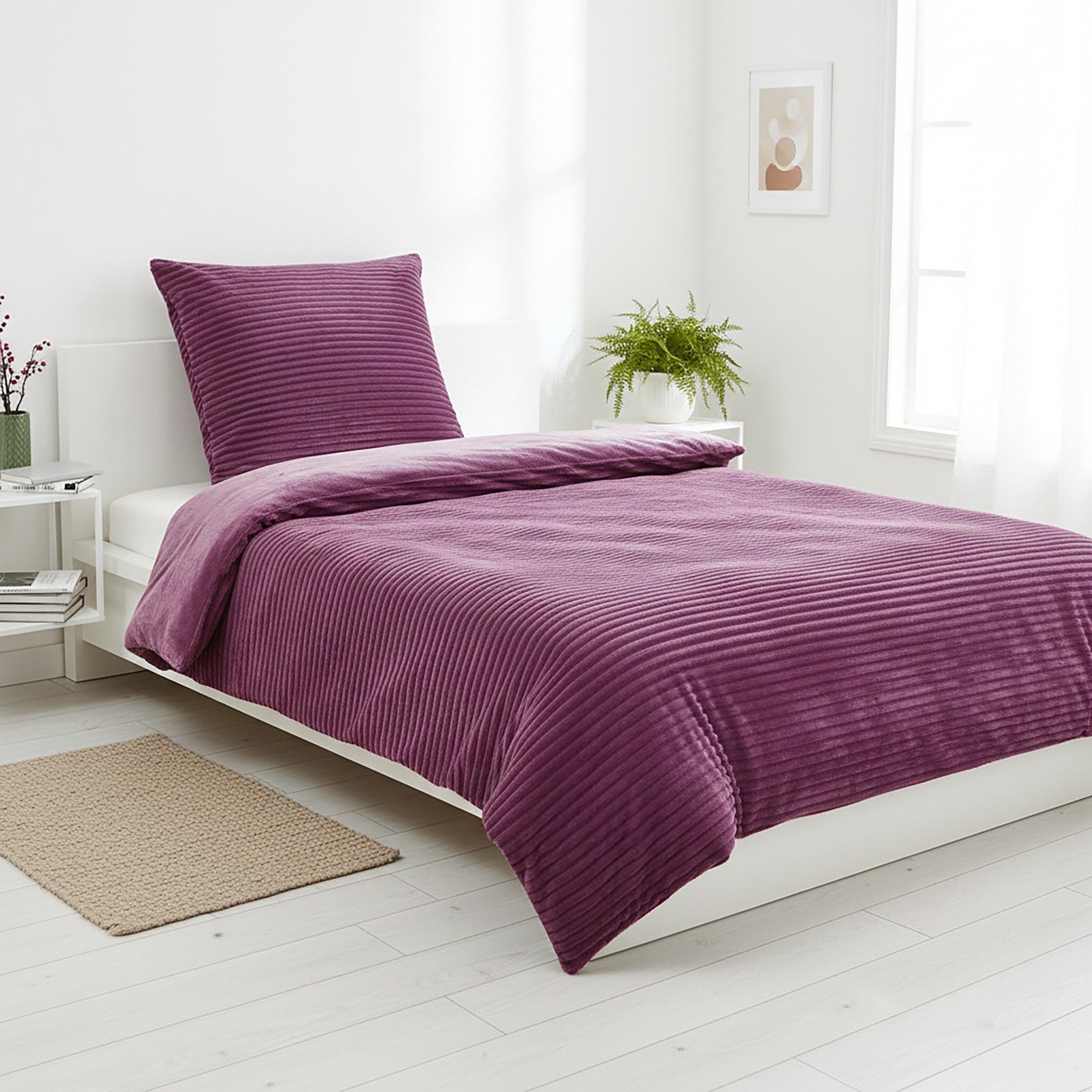 Casa Colori Bettwäsche Teddy Flausch Winterbettwäsche 135x200 cm, Fleece, 2 günstig online kaufen