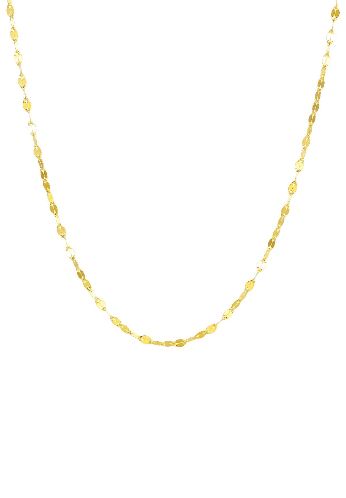 Hey Happiness Gliederkette 925 Silber Flache Rolo-Kette, für Herren, Vergoldete Männer Silber Halskette, Flachgliedriges Rolo-Design
