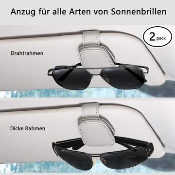 NUODWELL Autosonnenschutz 2 Pack Brillenhalter Auto Sonnenblende, Visier Sonnenbrillenhalterung