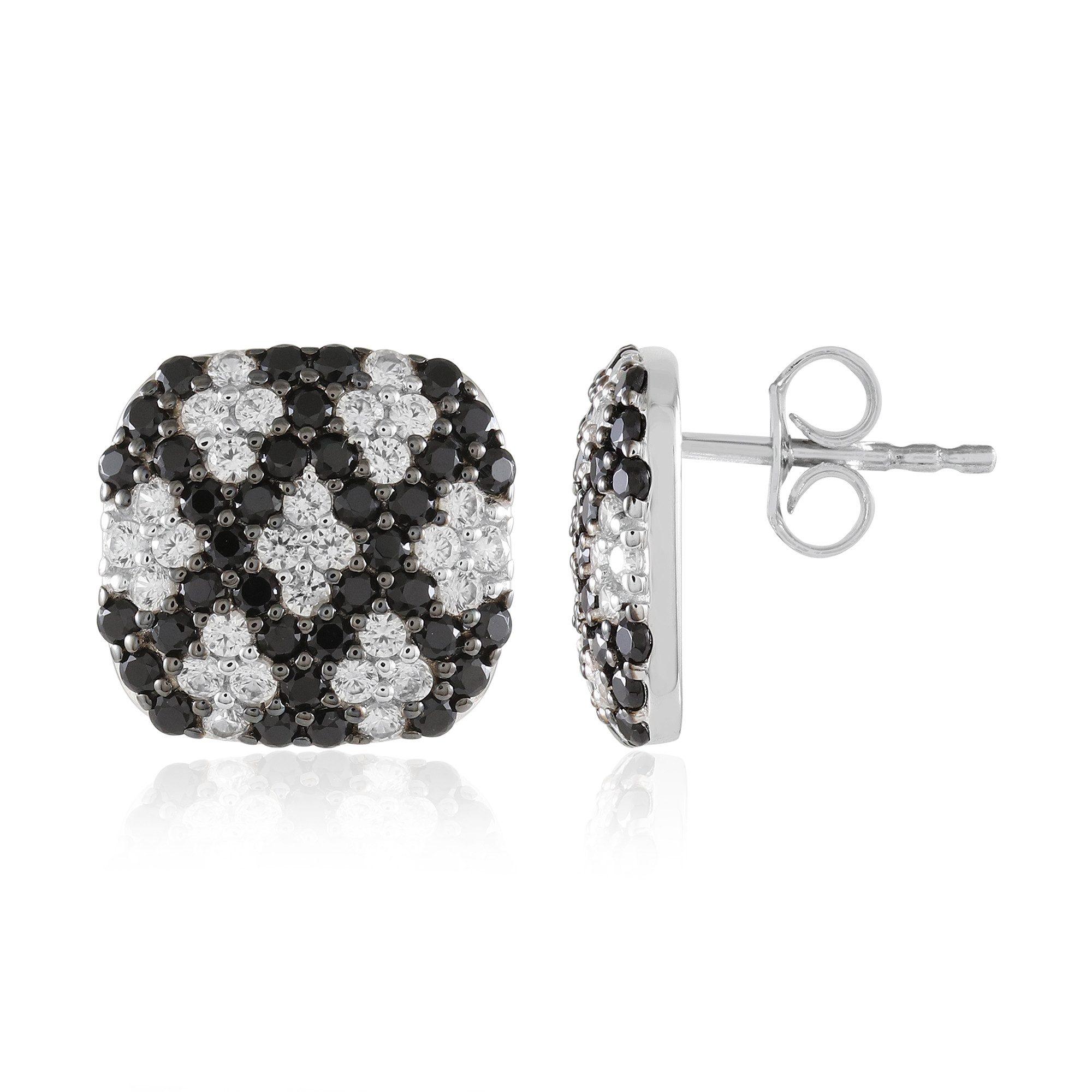 Cavill Ohrring-Set Schwarzer Spinell & Zirkon Silber Ohrringe (2-tlg)