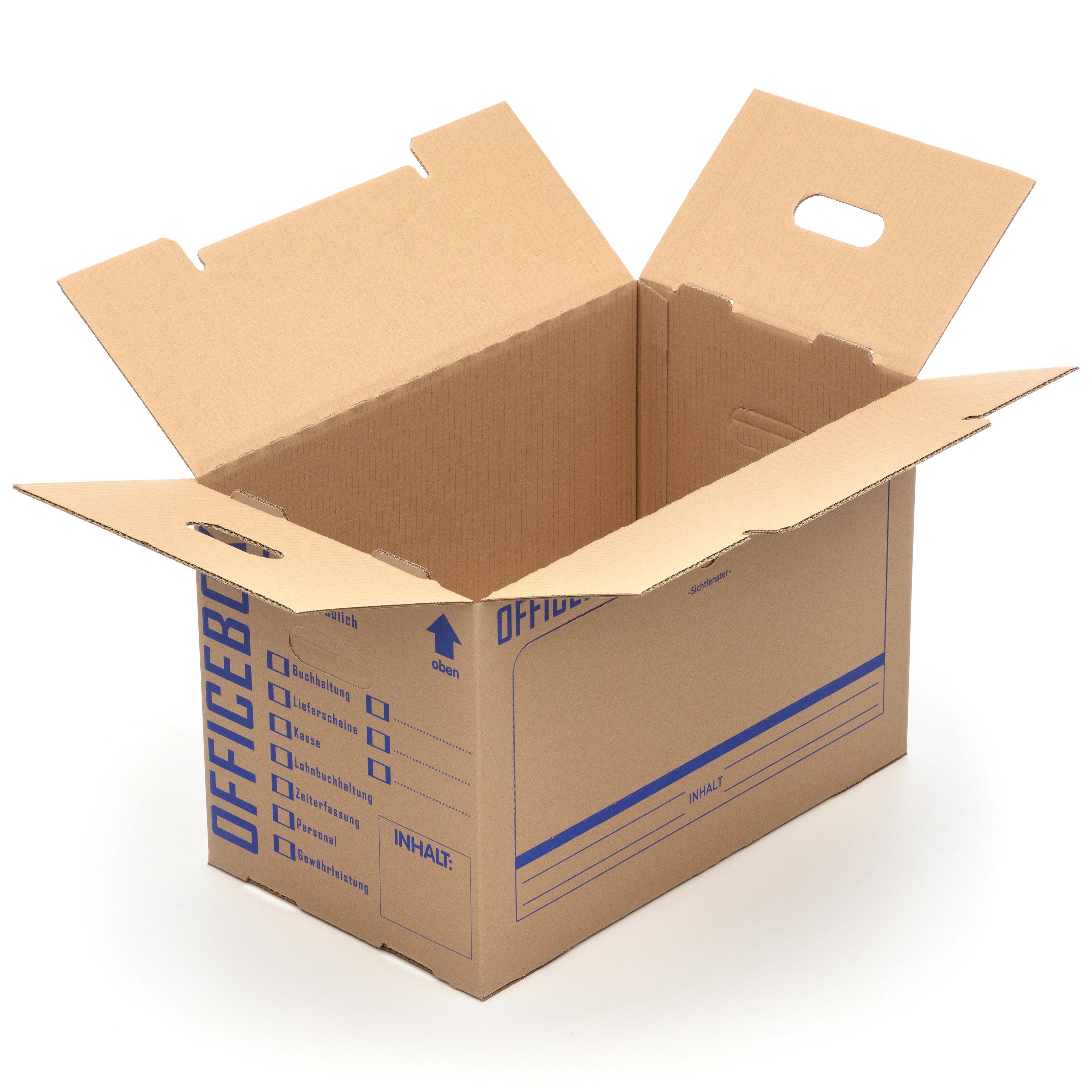KK Verpackungen Aufbewahrungsbox (Spar-Set, 20 St., 20er-Set), Officebox - Umzugskarton Archivkarton Ordnerkarton Aktenkarton Braun – Bild 4 von 5