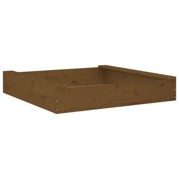 vidaXL Sandkasten Sandkasten mit Sitzen Honigbraun Quadratisch Massivholz Kiefer