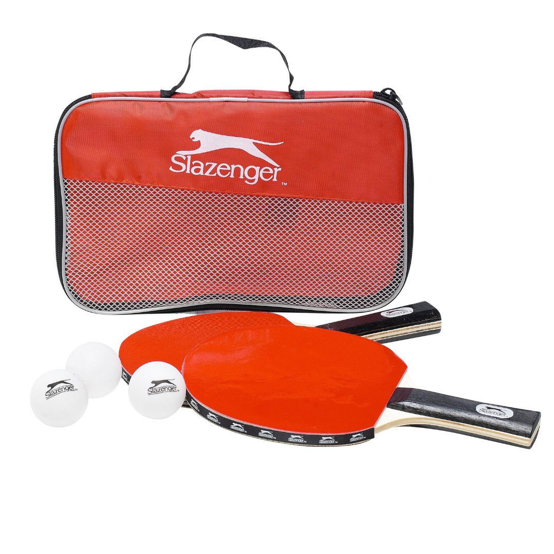 Slazenger Tischtennisschläger Tischtennis Set 6‑tlg Slazenger Schläger Bälle Tasche (Set, 6-tlg., Set), Komplettset, spielbereit