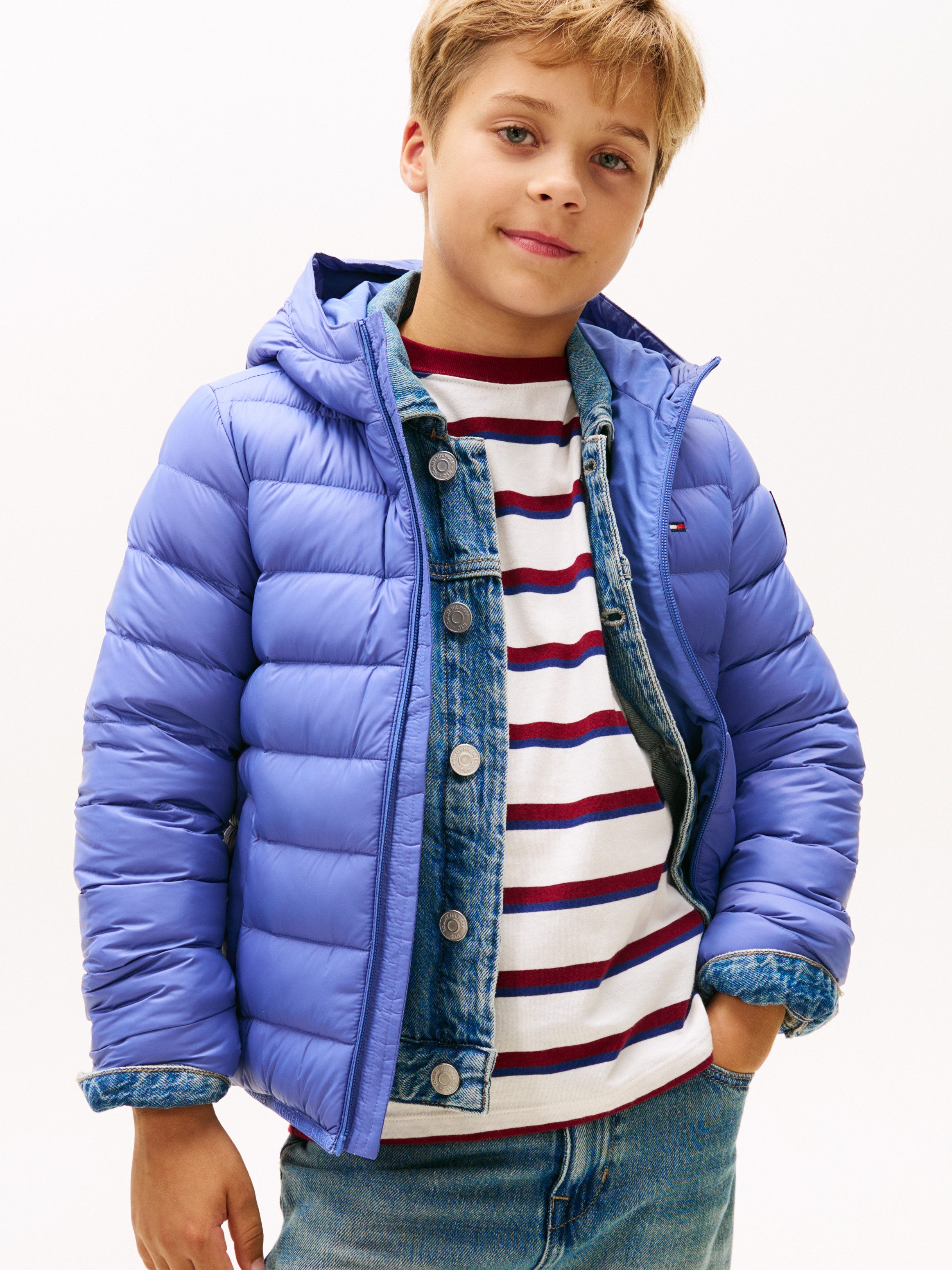 Tommy Hilfiger Steppjacke U LIGHT DOWN HOODED JACKET Kinder bis 16 Jahre