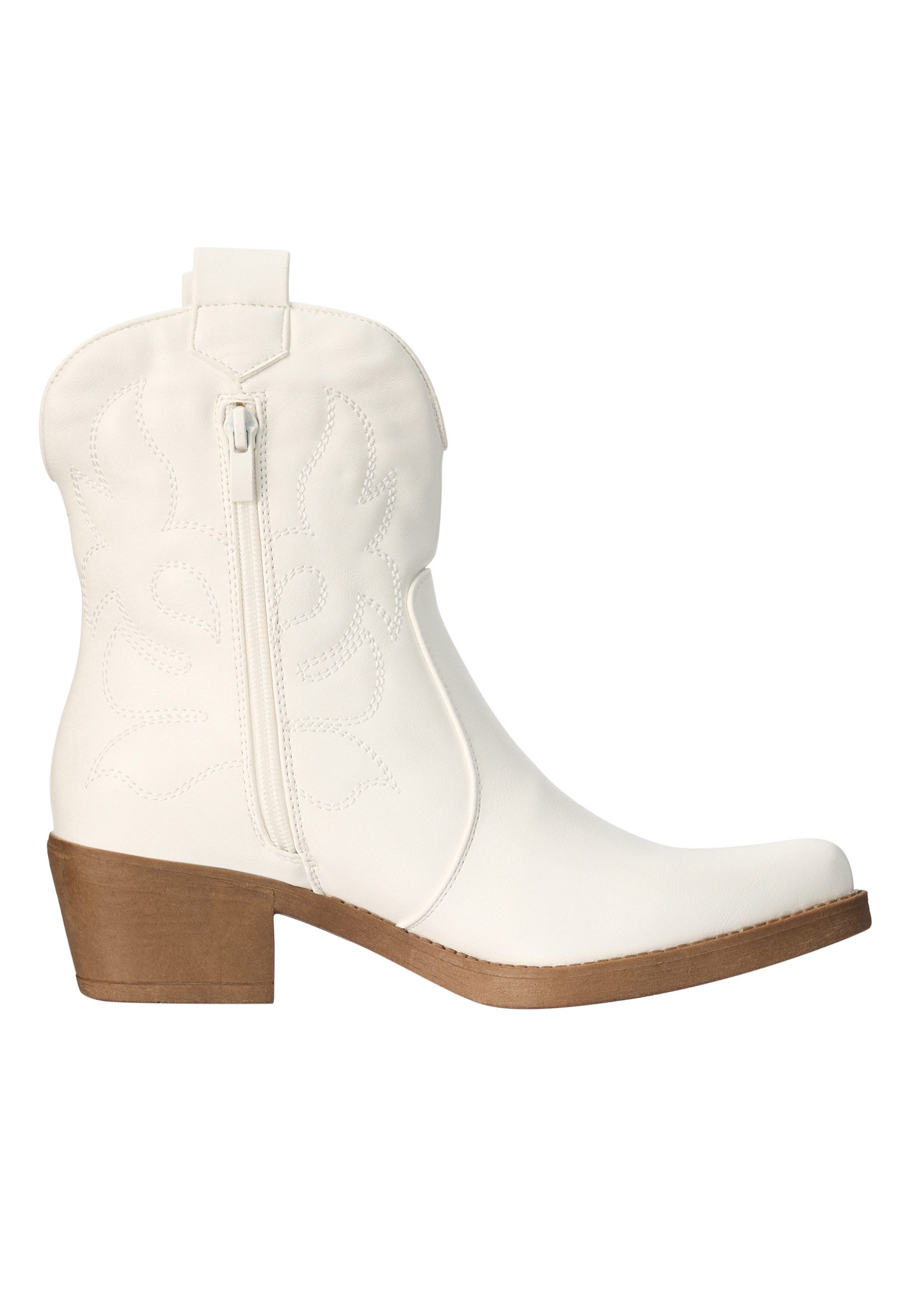 Salinyang Damen Western Cowboy Boots mit Ziernähten und Blockabsatz Stiefelette