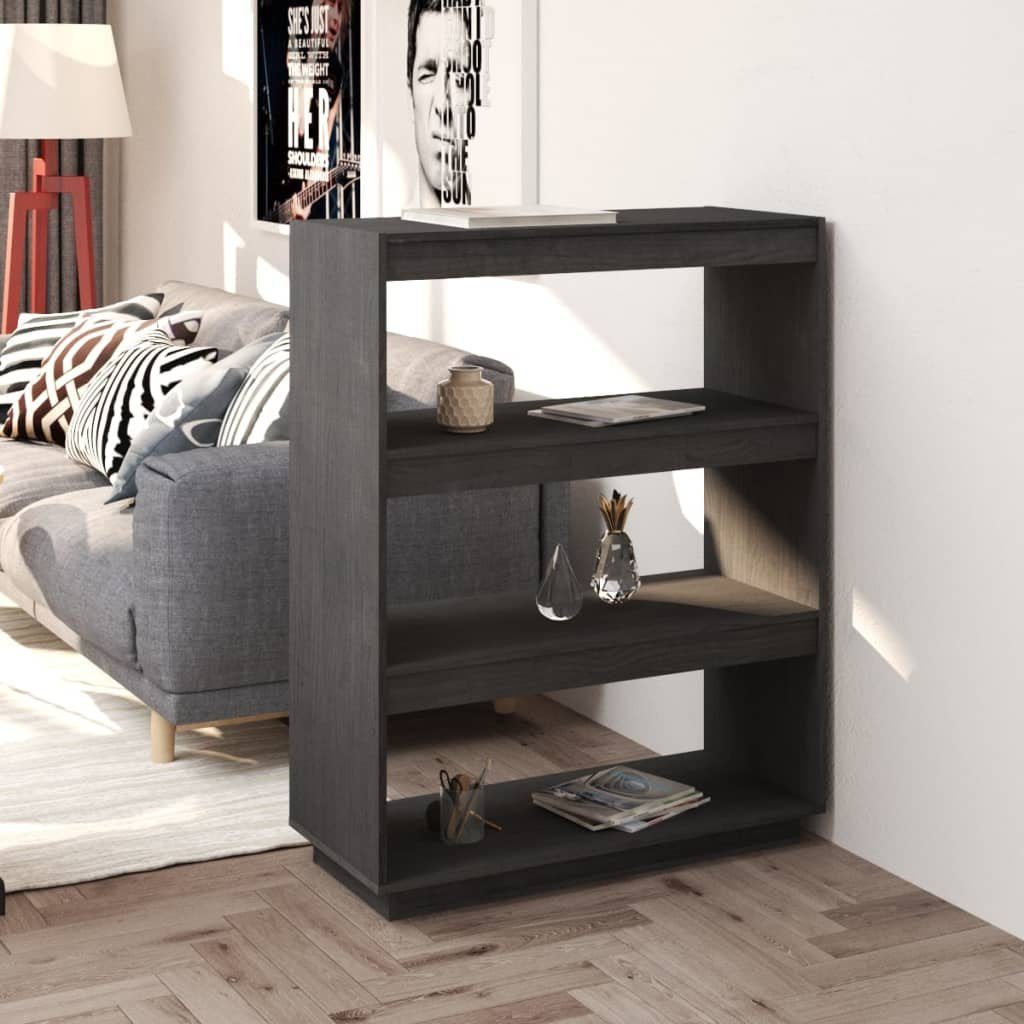 furnicato Bücherregal Grau 80 x 35 x 103 cm aus massivem Kiefernholz, 1-tlg.