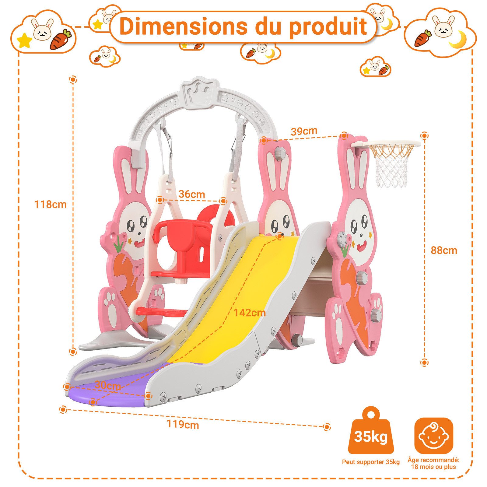 FUROKOY Rutsche Kinderrutsche Indoor und Outdoor Gartenrutsche, (Packung, 1 günstig online kaufen