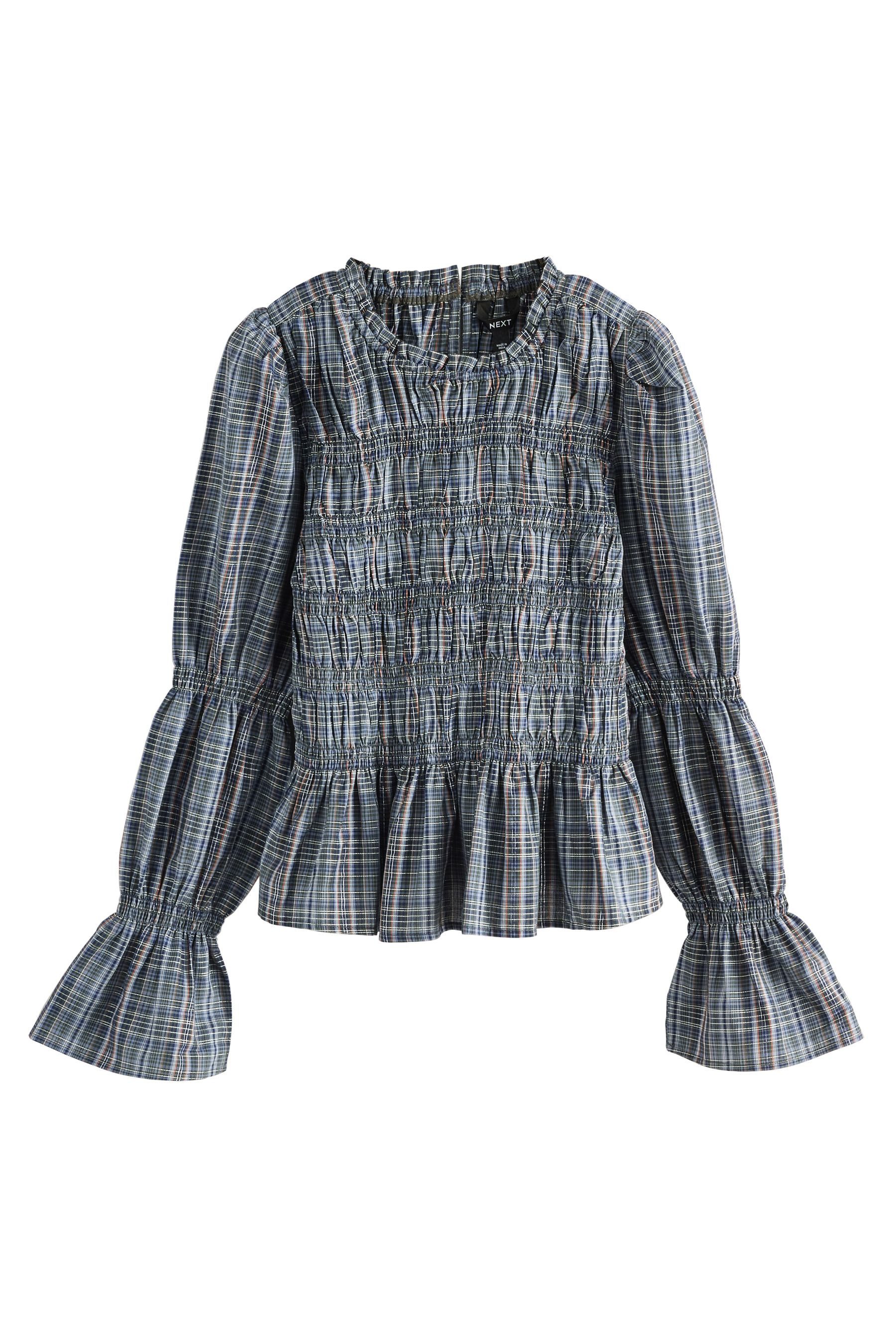 Next Blusenshirt Gesmokte langärmelige Bluse (1-tlg)