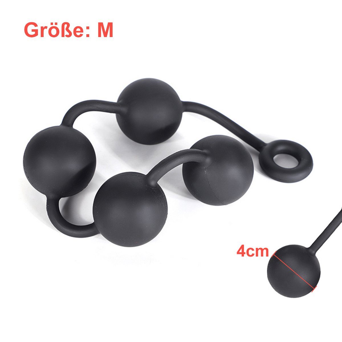 TPFSecret Analkugeln für Frauen und Männer, 4 Kugeln mit 4cm Durchmesser, Länge: 39cm - ergonomische große Anal Perlen Kette