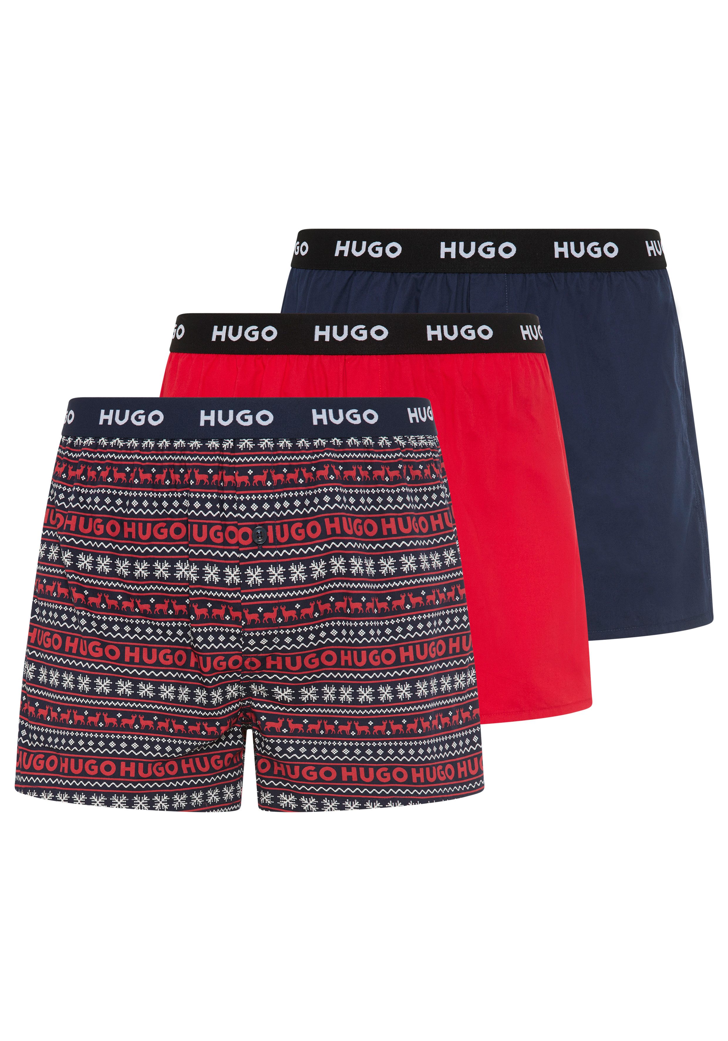 HUGO Webboxer WOVEN BOXER TR (Packung, 3-St., 3er-Pack) Webboxer mit HUGO S günstig online kaufen