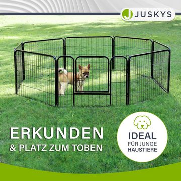 Juskys Freigehege Welpenauslauf, Faltbares Freilaufgehege für Hunde, Kaninchen & Kleintiere
