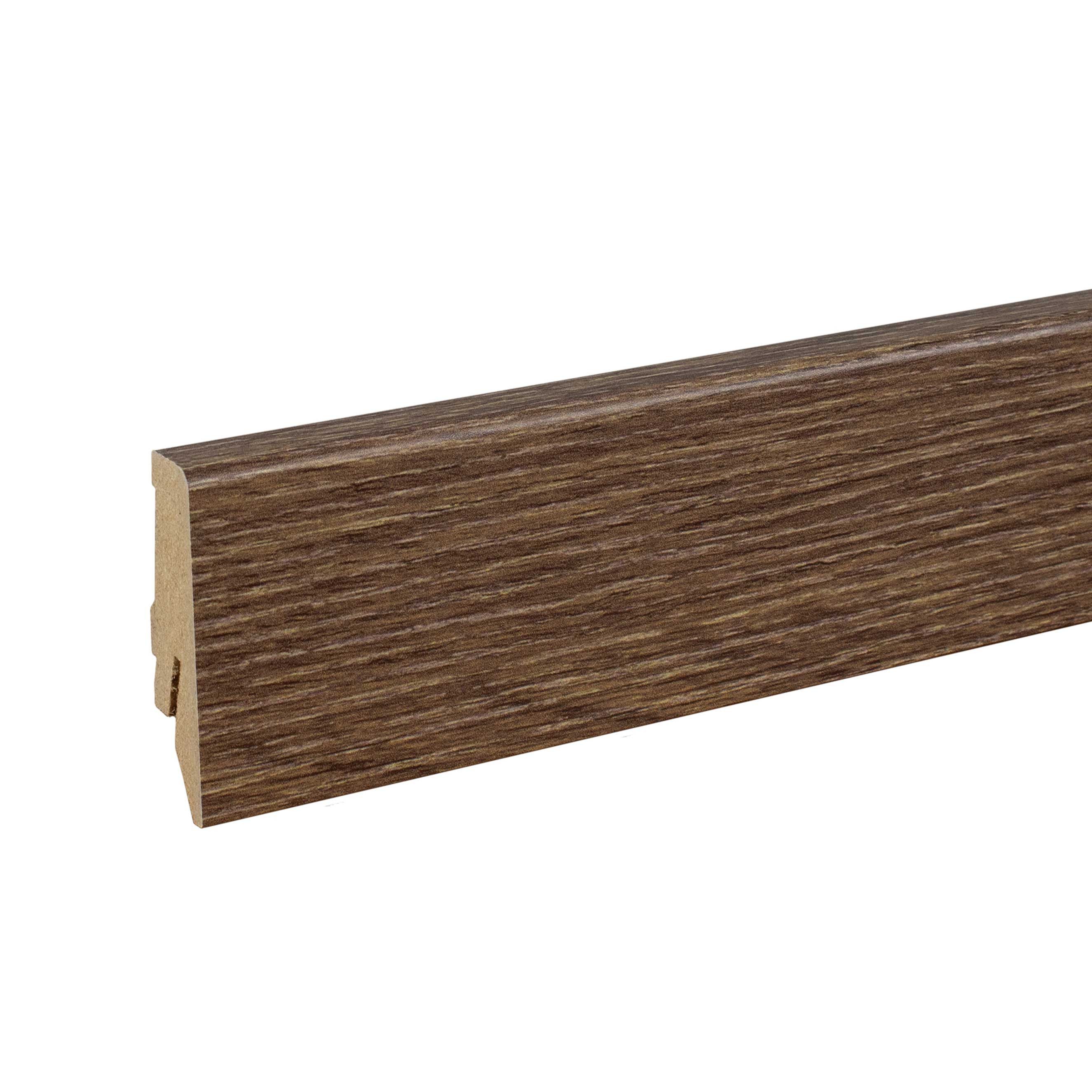 PROVISTON Sockelleiste 18 x 58 x 2400 mm Fußleiste MDF-Kern foliert Eiche by PROVISTON, L: 240 cm, Spar-Set, 10-St.
