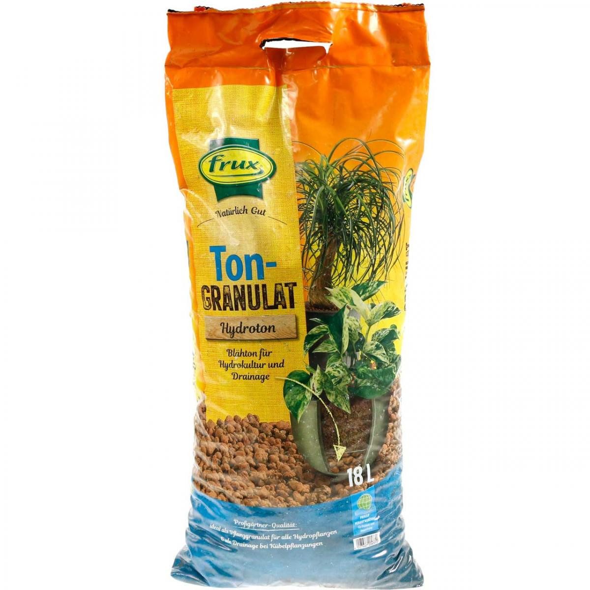 Blumenerde Frux Ton-Granulat Hydroton Blähton Pflanzgranulat 18L - Ideal für