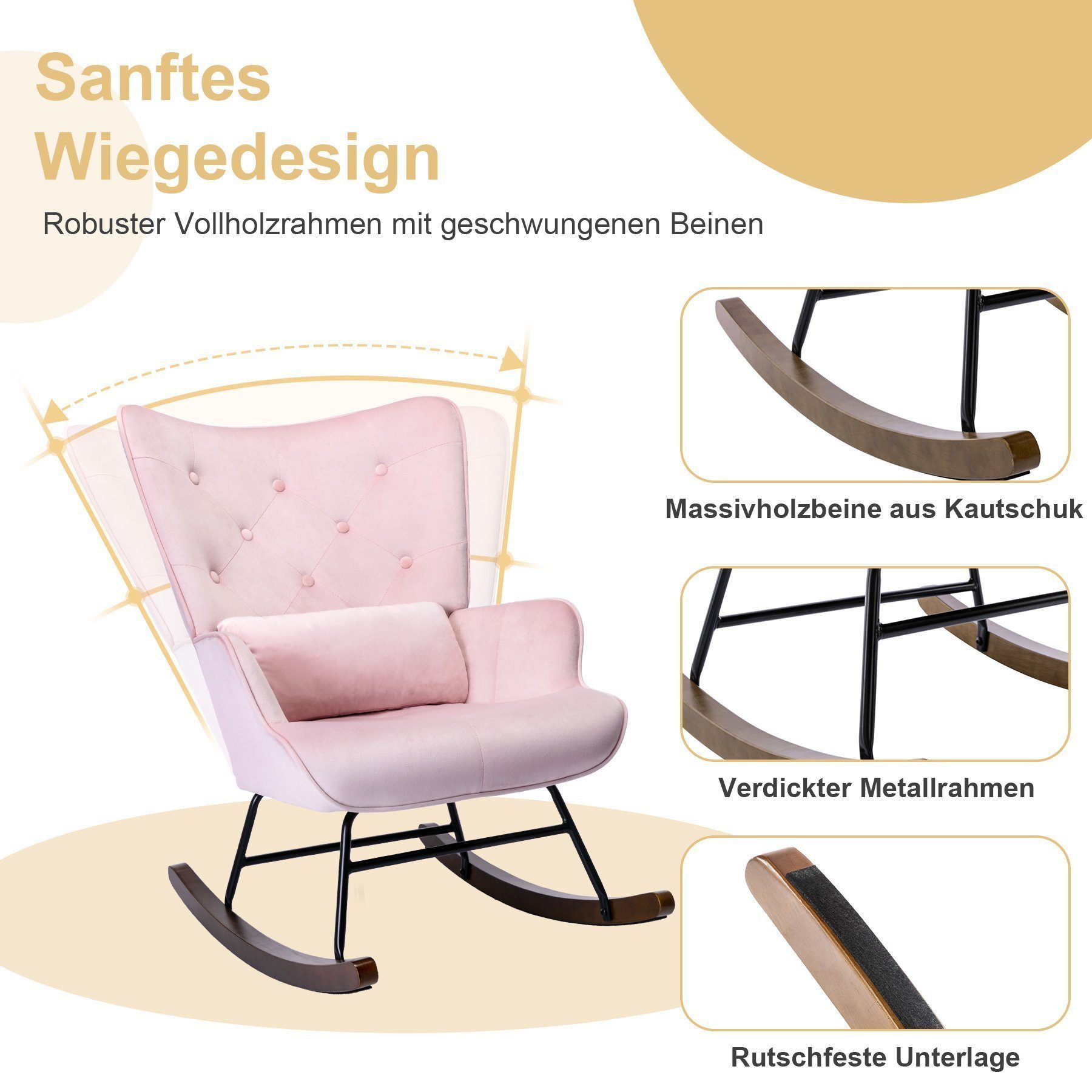 HomeMiYN Schaukelstuhl Schaukelstuhl Patchwork Sessel Schwingsessel günstig online kaufen