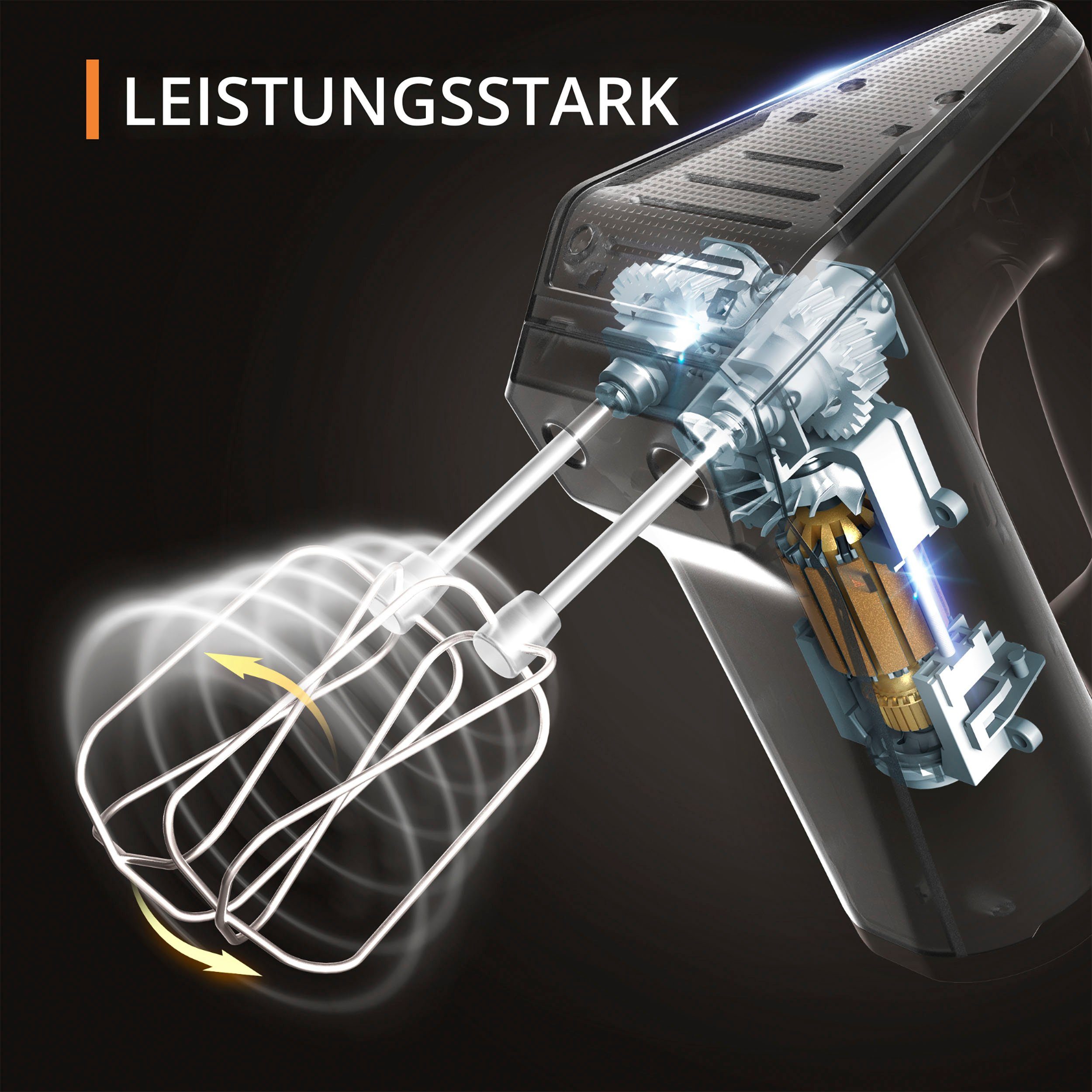 Krups Handmixer GN6028 3MIX 6000, Soft-Touch-Griff, langes Kabel, 600 W