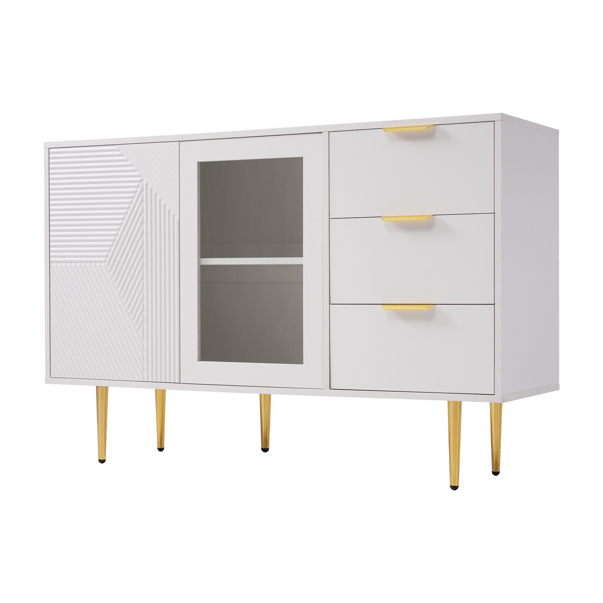 KLAM HOME Sideboard Kommode mit 3 günstig online kaufen