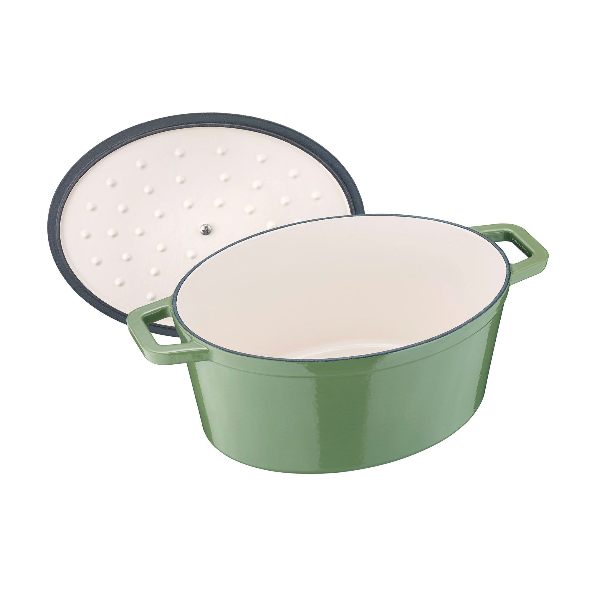 Berndes Bräter 31x24 cm, oval, Gusseisen, grün - b.iron, Eisenguss