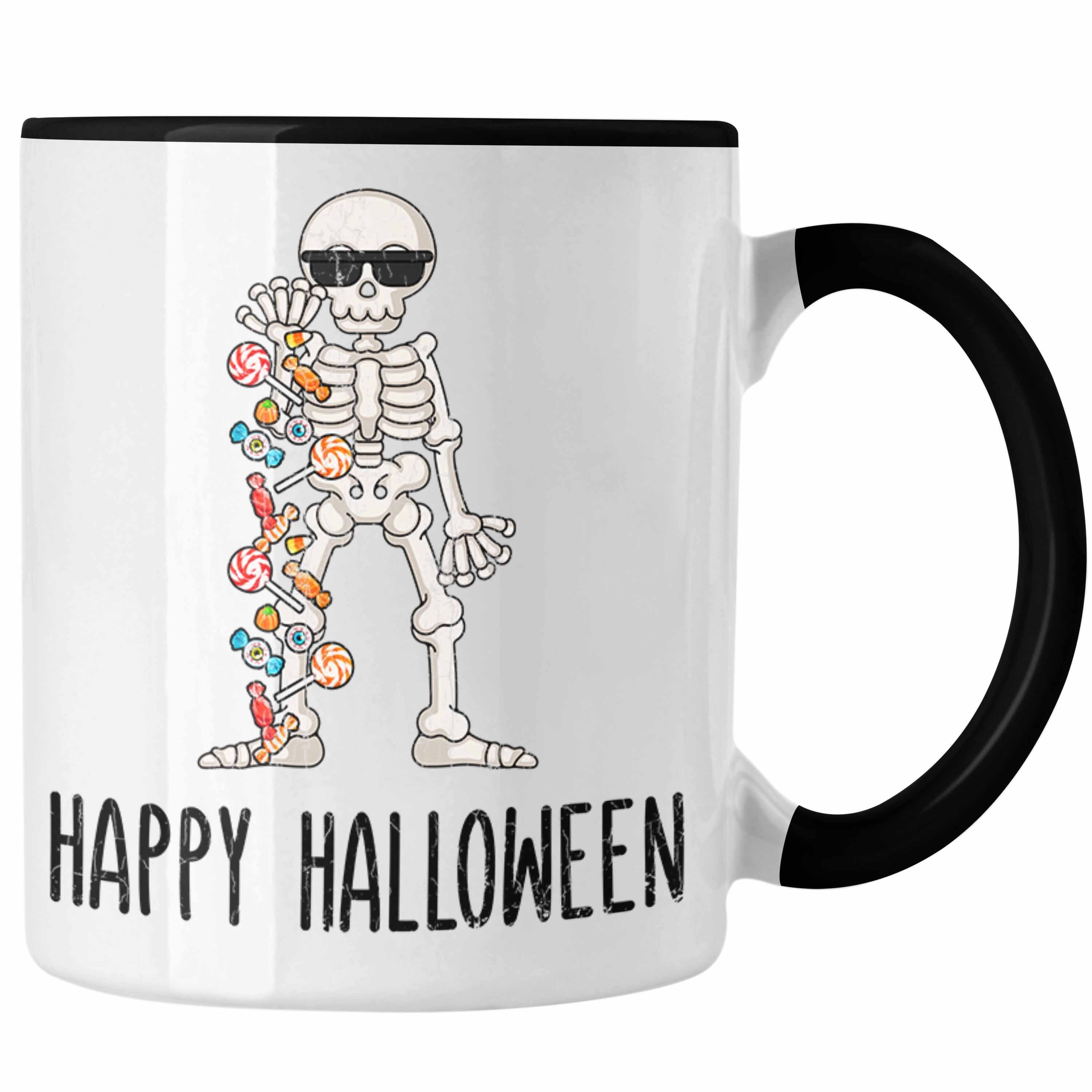 Trendation Tasse Halloween Tasse Kürbis Dekoration Becher Happy Halloween Skelet