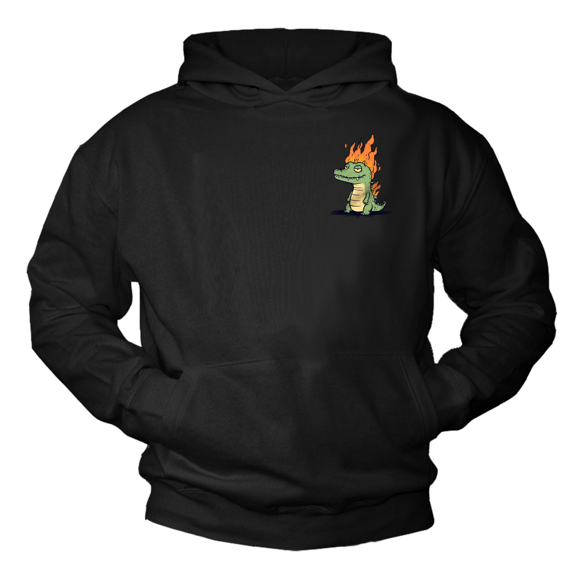 MAKAYA Kapuzenpullover Tiermotiv Пуловеры für Männer – Krokodil Print Hoodie schwarz (Schwarz, S, M, L, XL, XXL, XXXL, XXXXL) Baumwolle