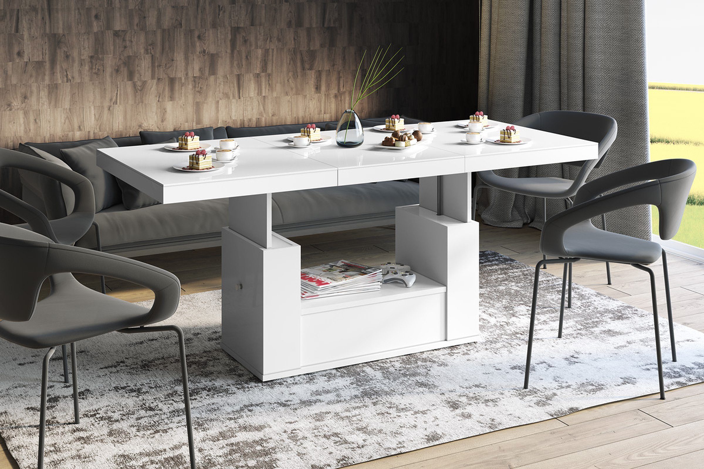designimpex Couchtisch HM-111 Weiß Hochglanz Schublade günstig online kaufen