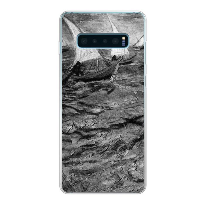 MuchoWow Handyhülle Segelboote - Vincent van Gogh - Schwarz - Weiß Phone Case Handyhülle Samsung Galaxy S10 Lite Silikon Schutzhülle