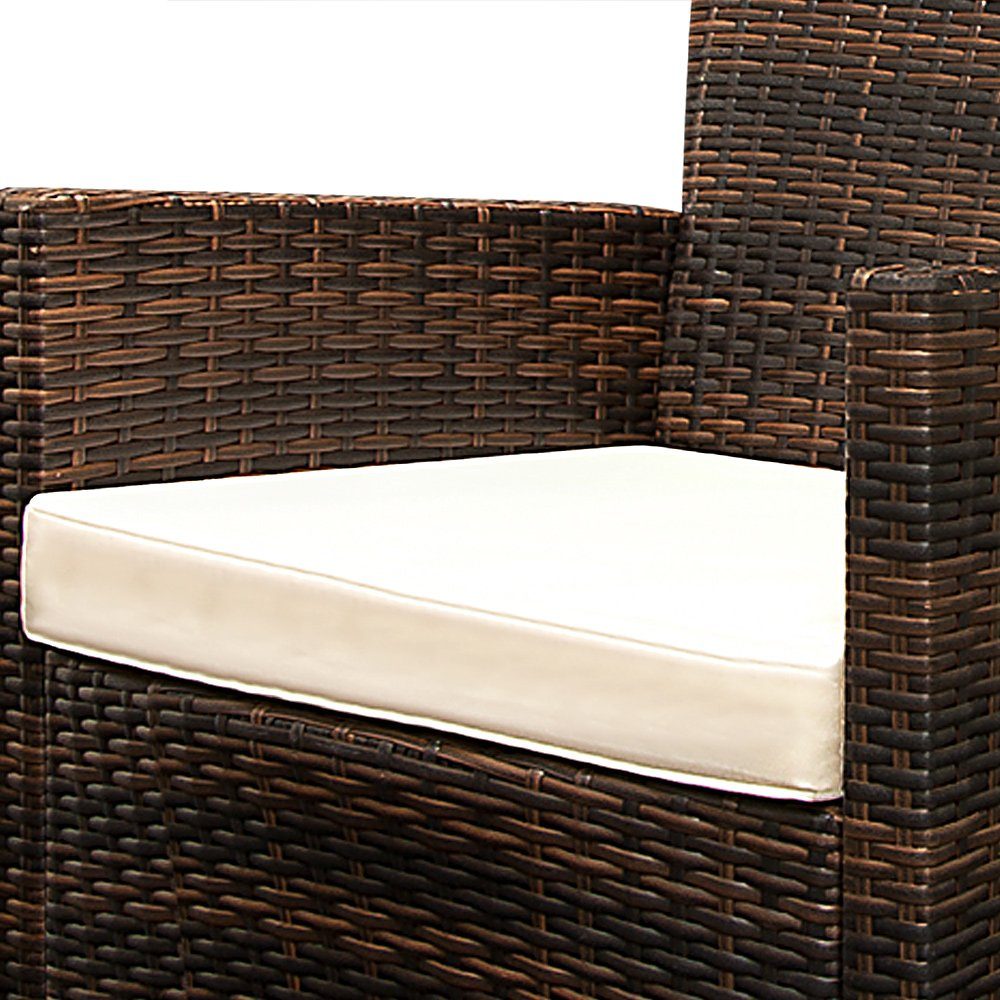 Auflagen Akazie Palermo, Holz Casaria Gartentisch 190x90cm Polyrattan 7cm 8 Sitzgruppe Stühle