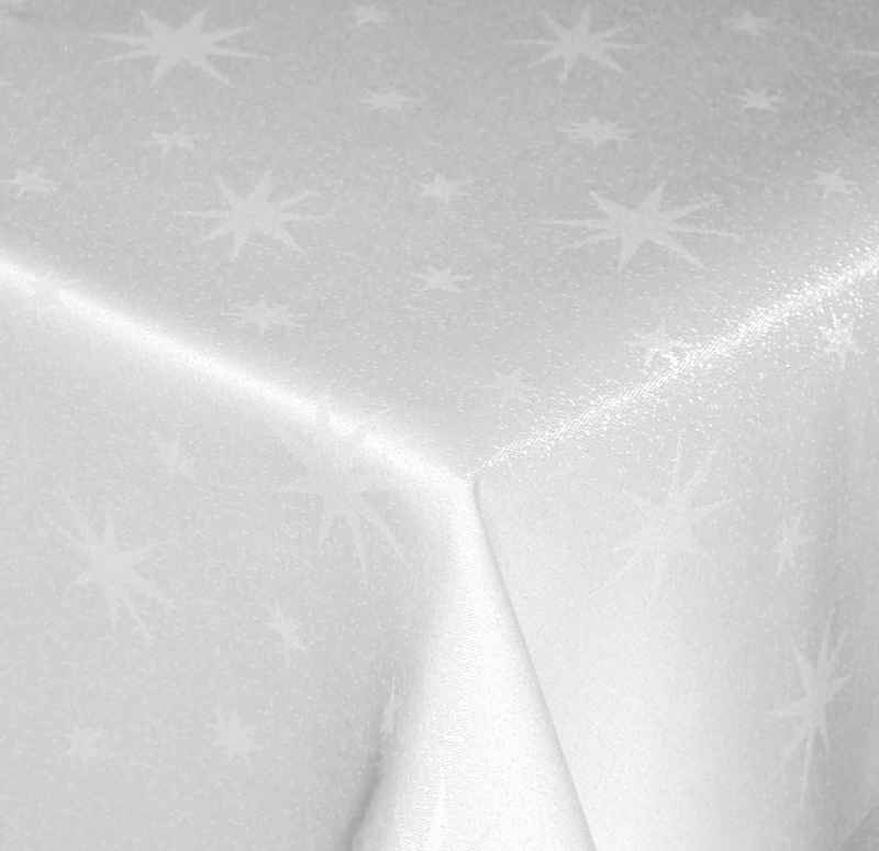 Haus und Deko Tischdecke Tischdecke Weihnachten Lurex Sterne eckig Tischdecken Advent Weihnacht (1-tlg)