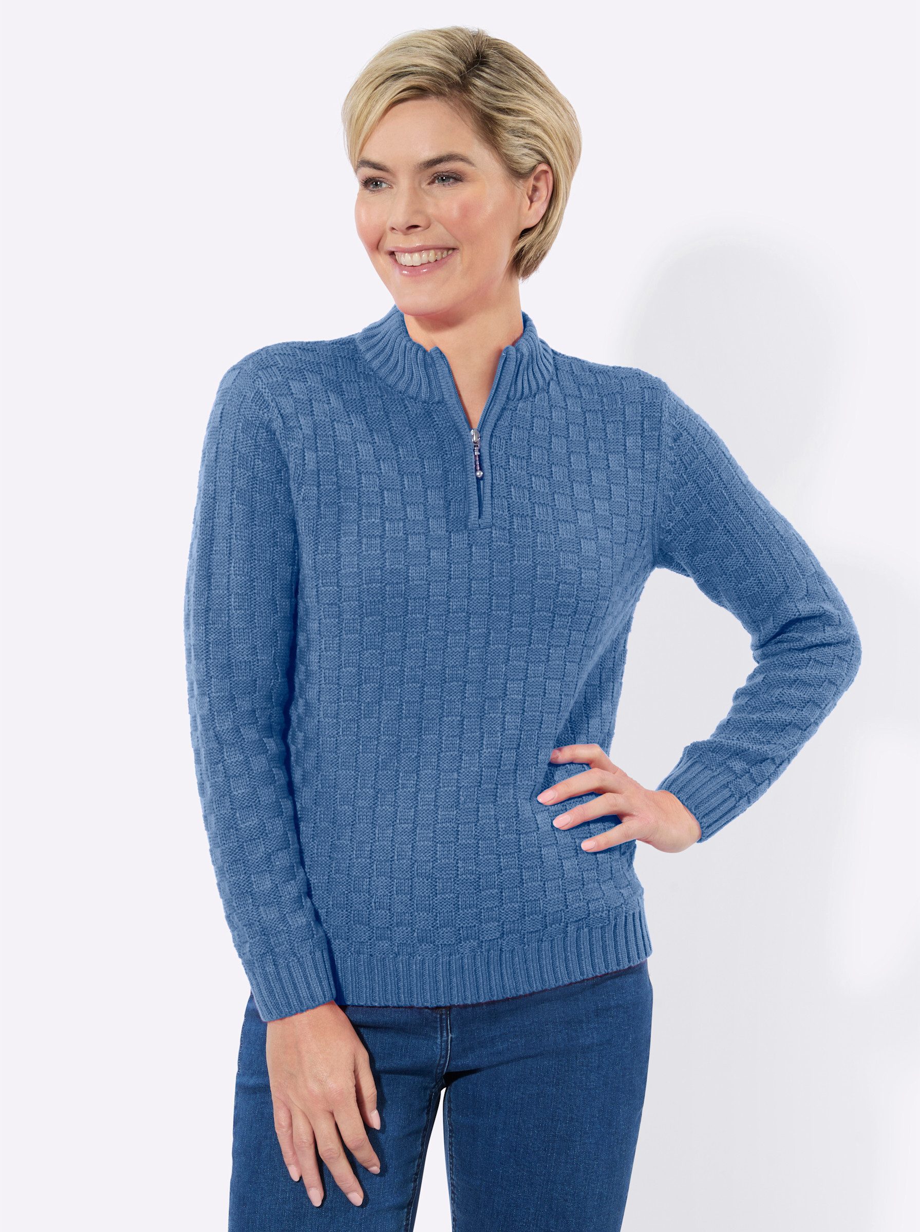Witt Strickpullover Strickpullover Langarm Strukturstrick